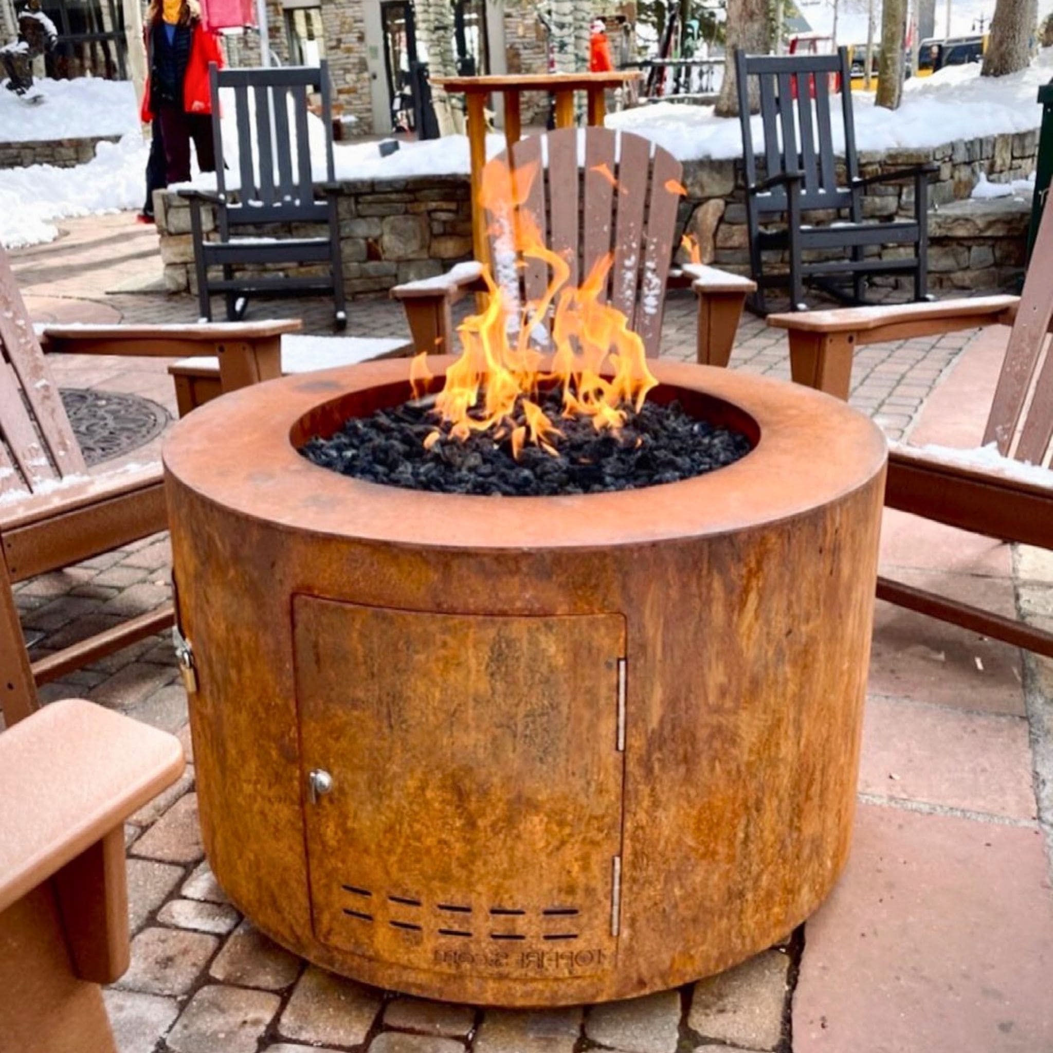 Beverly Metals Collection Round Gas Fire Pits - Outdoor Plus