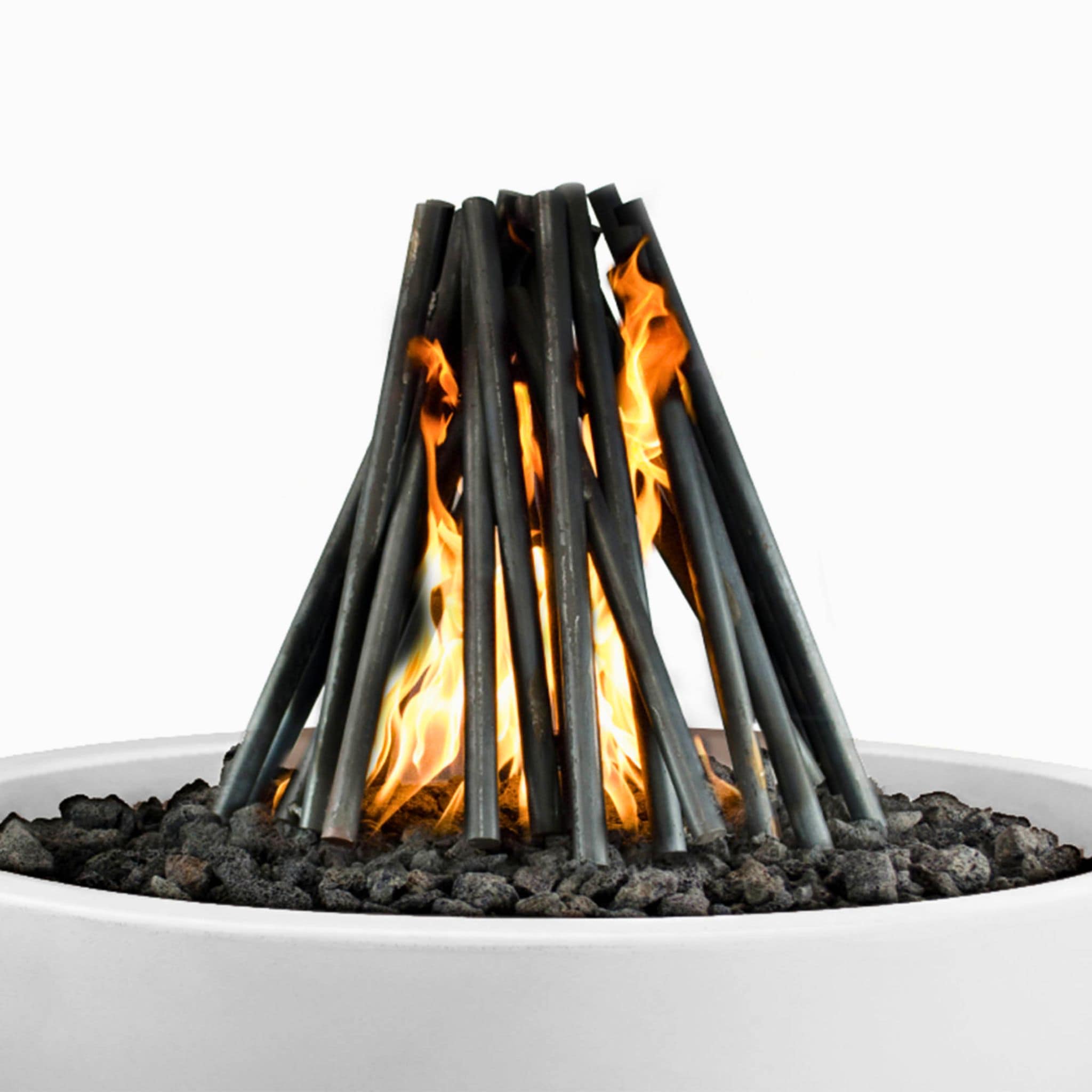 Solid Steel Logs Fire Ornament - Outdoor Plus