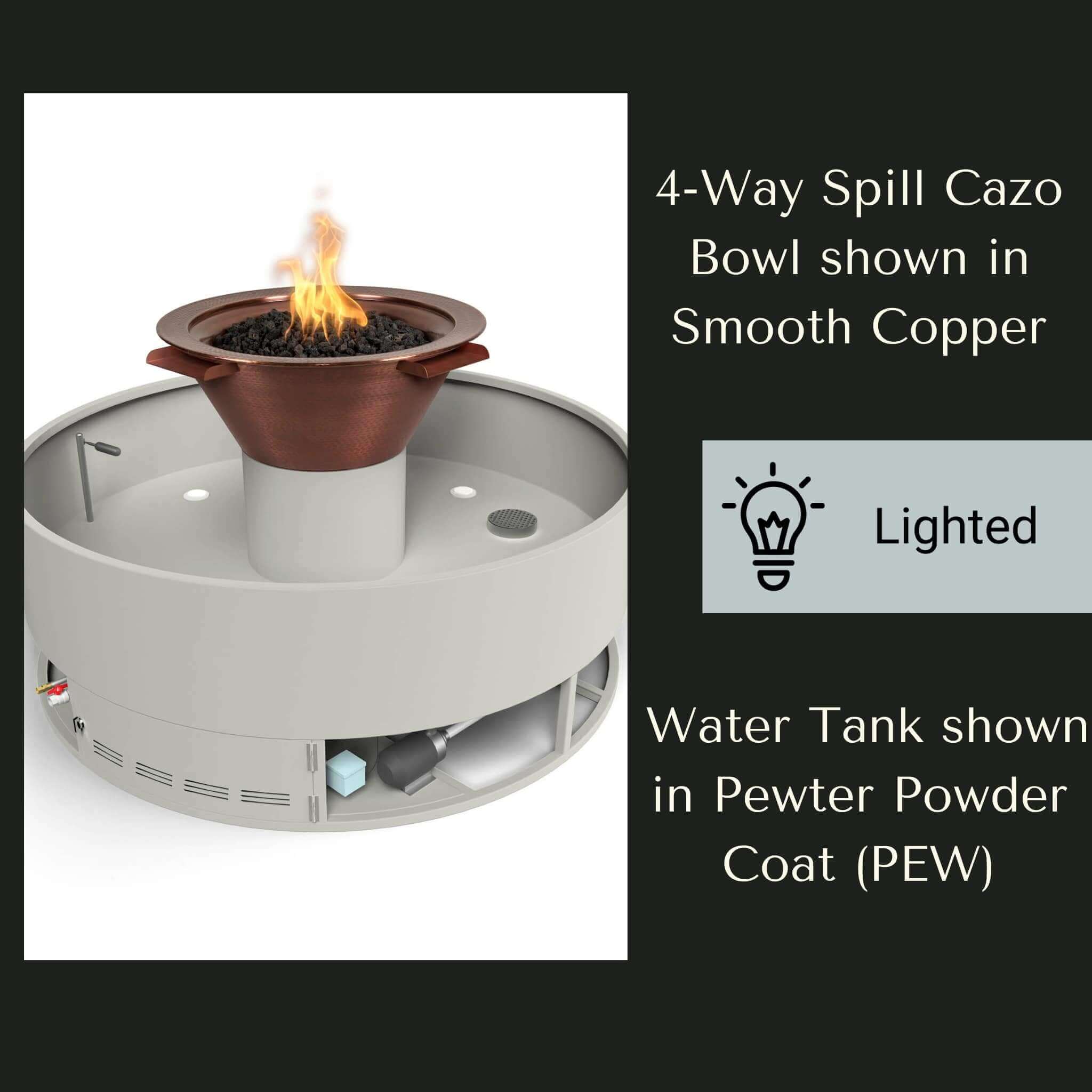 Olympian Round Fire & Water Fountain 4-Way Spill - The Outdoor Plus