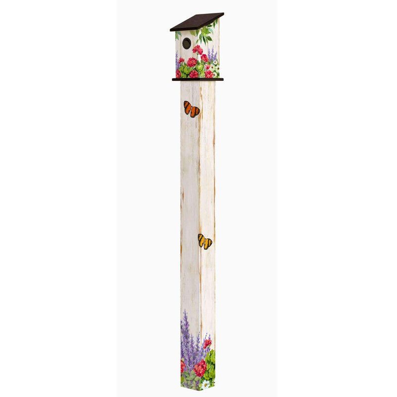 "Summer Garden" Birdhouse - 6 foot Art Pole | Studio M