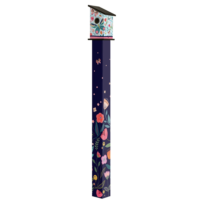 "Flutter By" Birdhouse - 6 foot Art Pole | Studio M