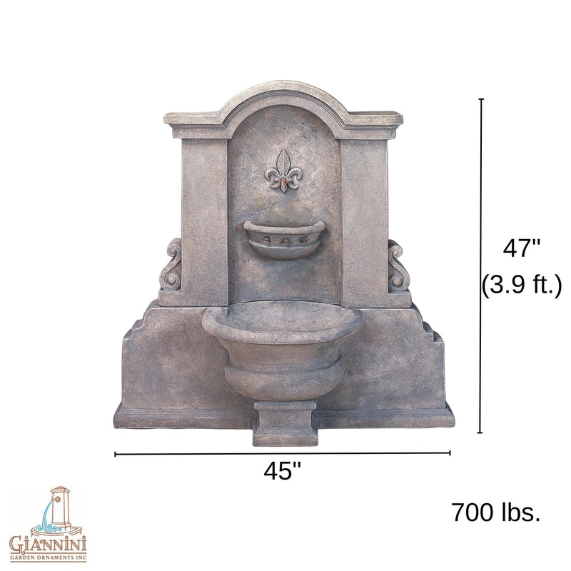 Flaminia Concrete Wall Fountain - Giannini