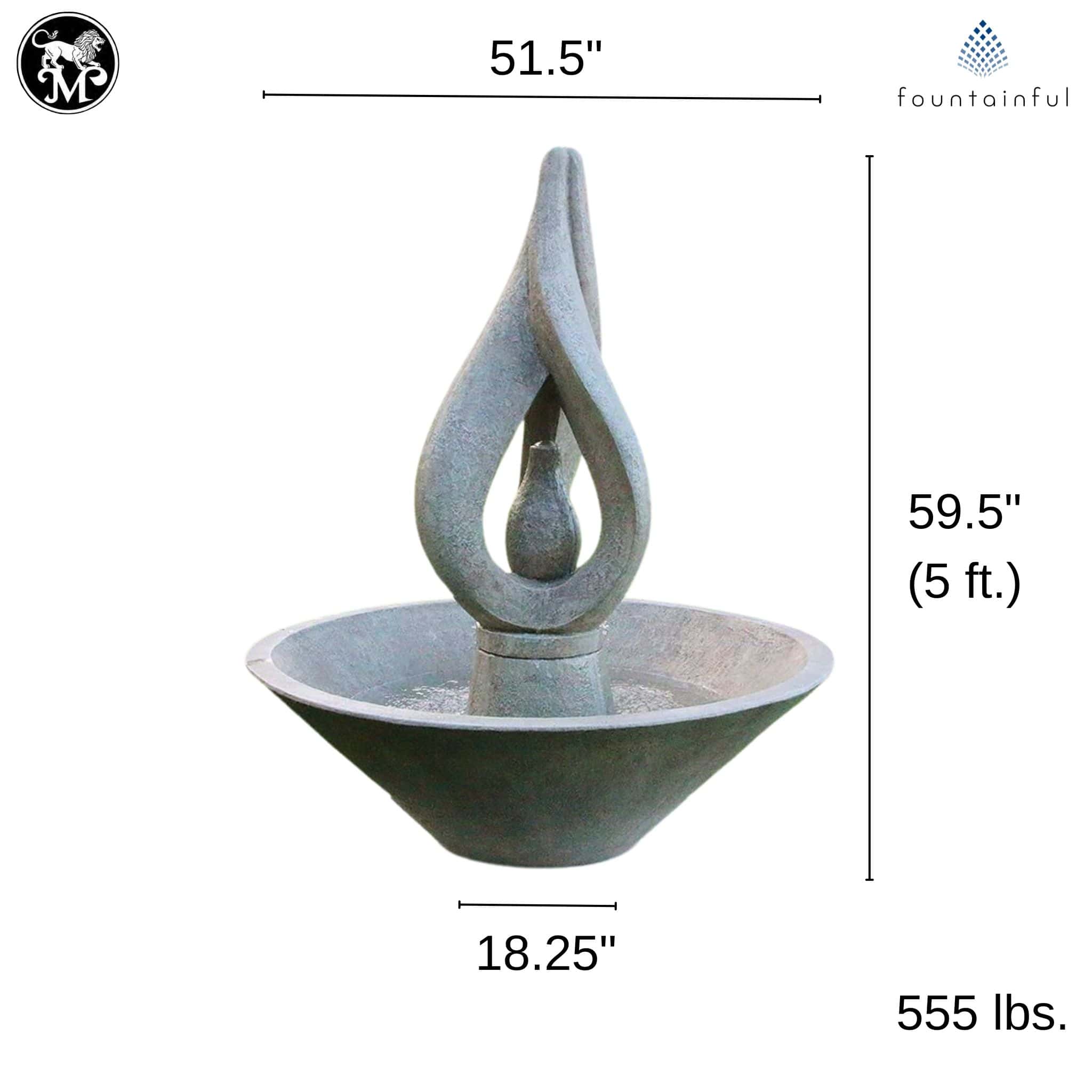 Garden Glow Concrete Fountain - Massarellis #3816