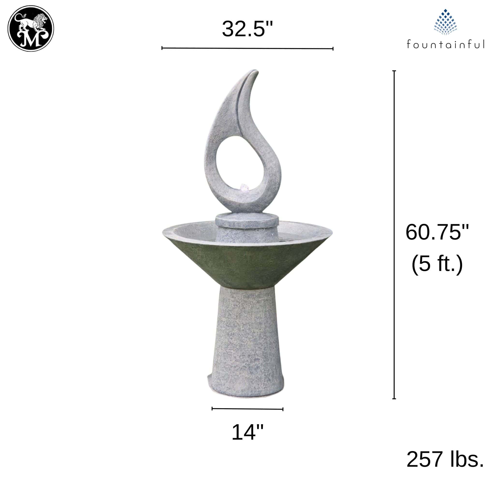 Garden Droplet Concrete Fountain - Massarellis #3817