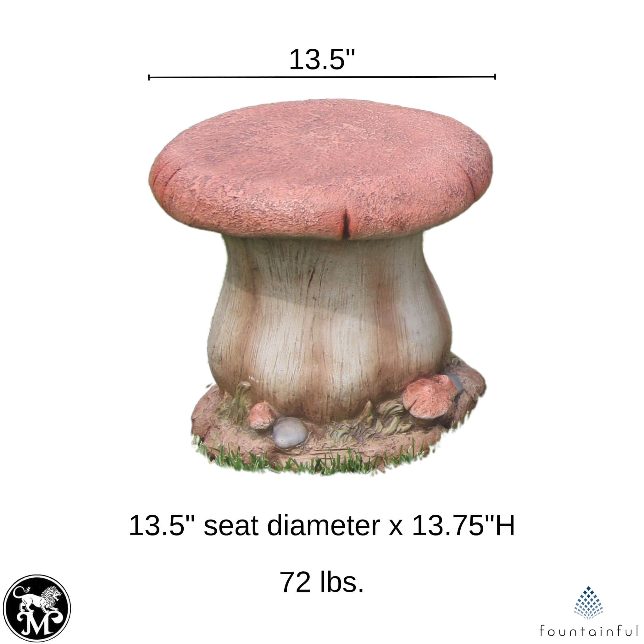 Mushroom Concrete Garden Seat - Massarellis #2411