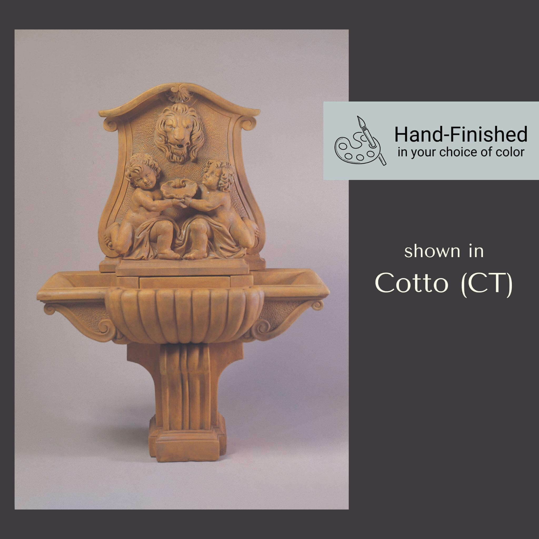 Donatello Lavabo Concrete Wall Fountain - Giannini Garden Ornaments