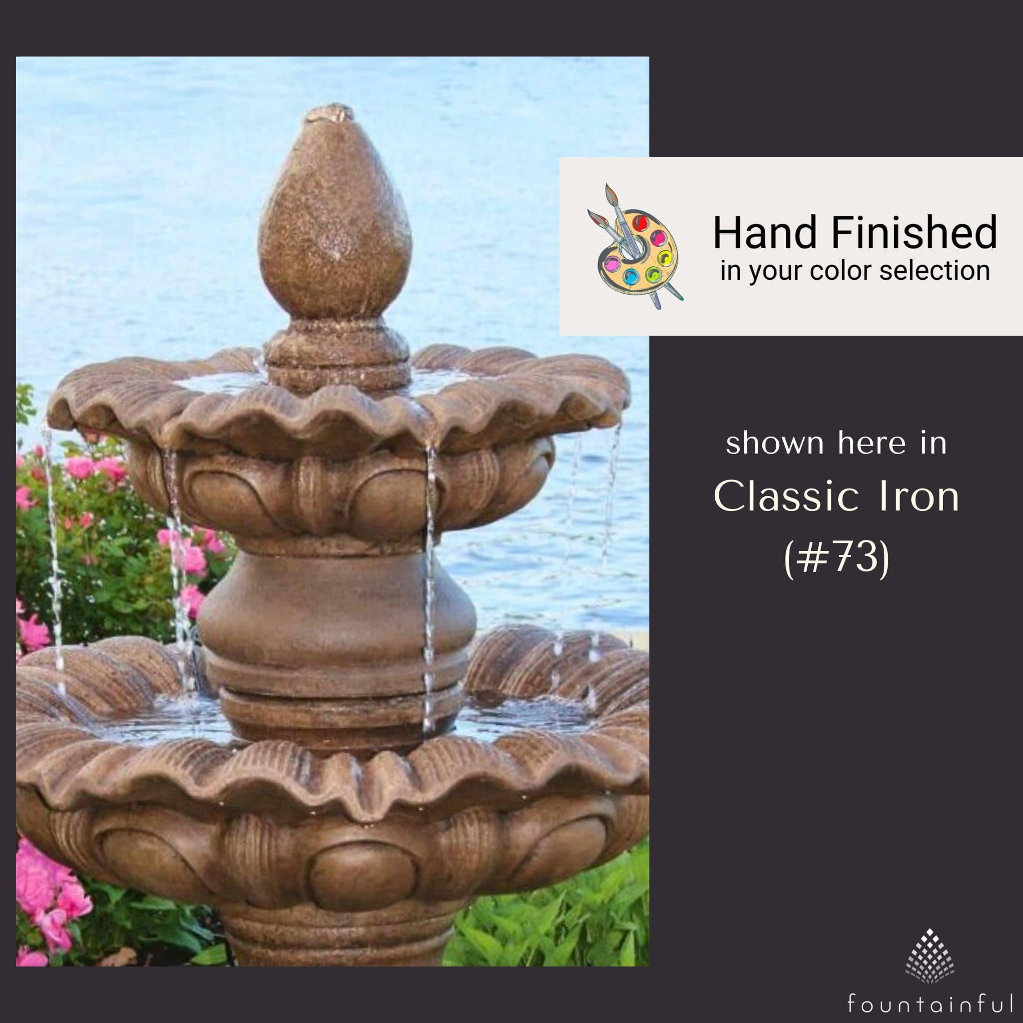 Scallop 2-Tier Concrete Fountain - Massarellis #3872