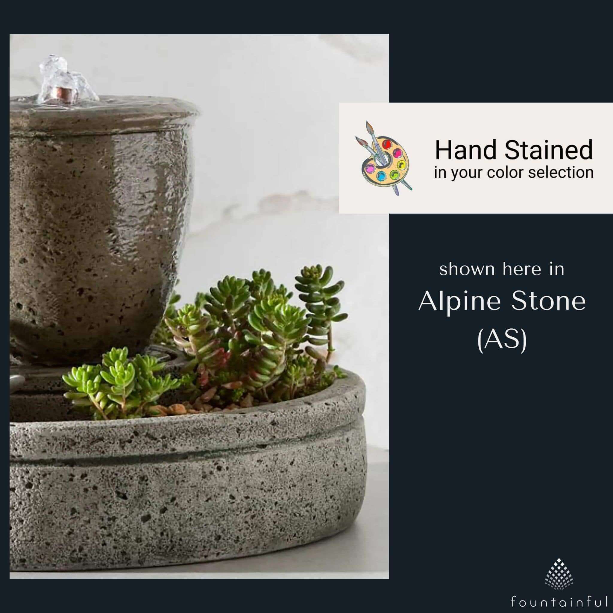 Textured Spa Concrete Fountain with Planter - Campania