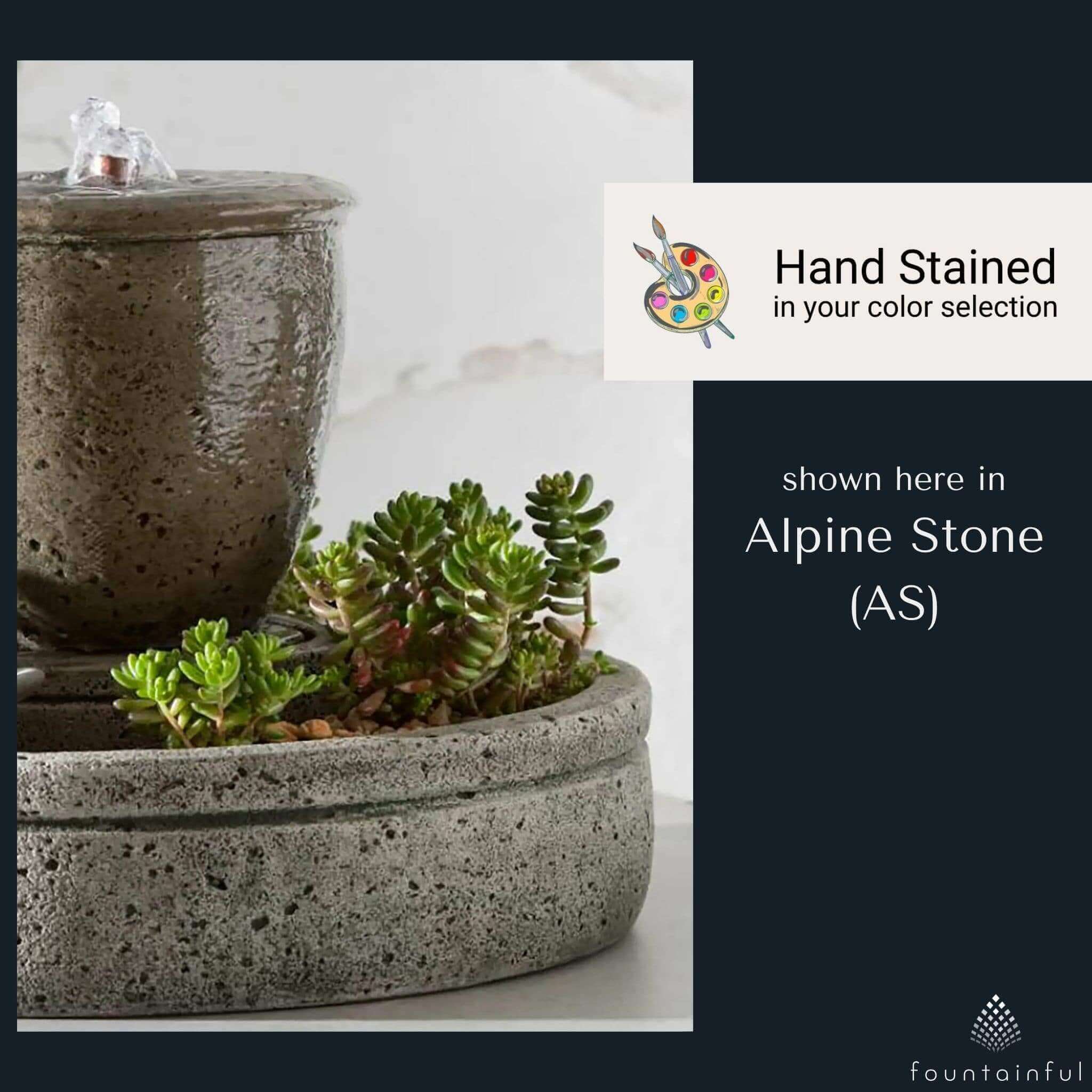 Textured Spa M-Series Fountain with Planter - Campania #FT178