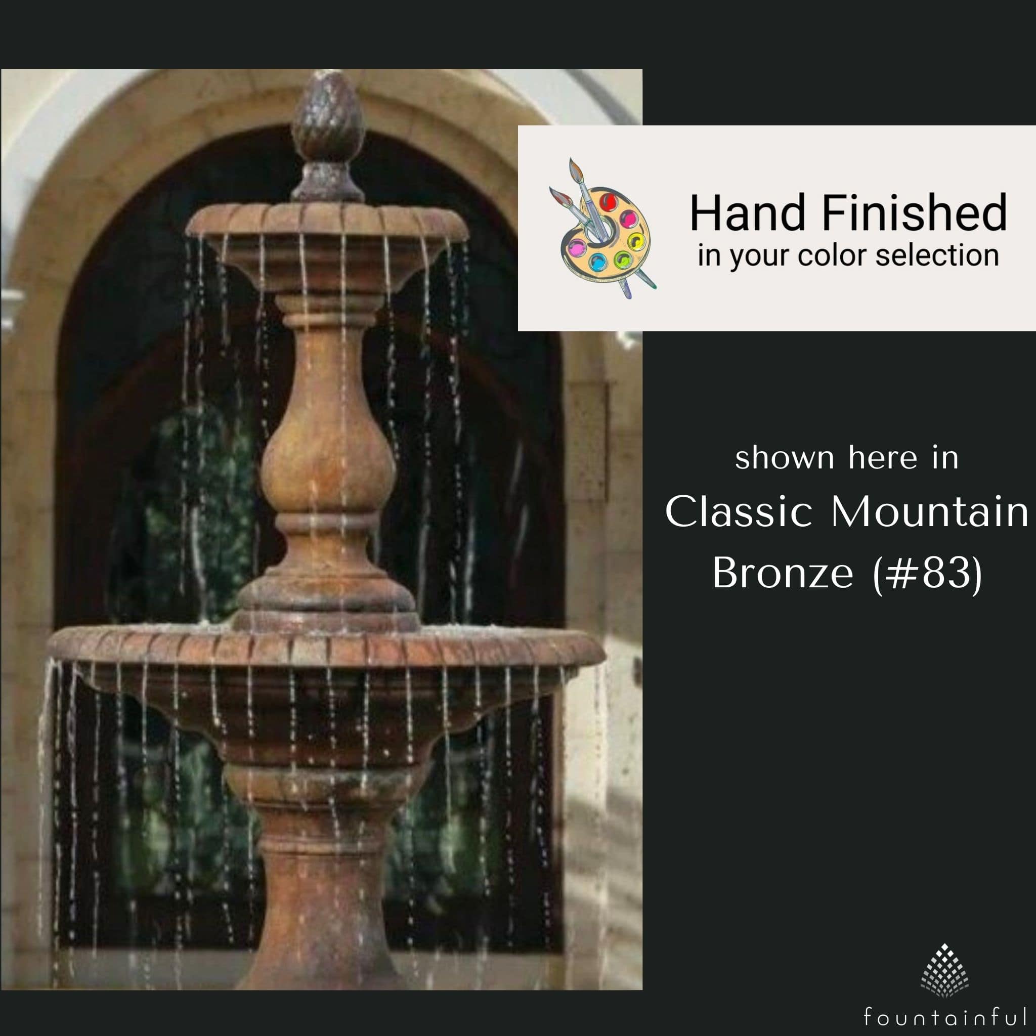 Hampton 2-Tier Concrete Fountain w/Pool - Massarellis #3785