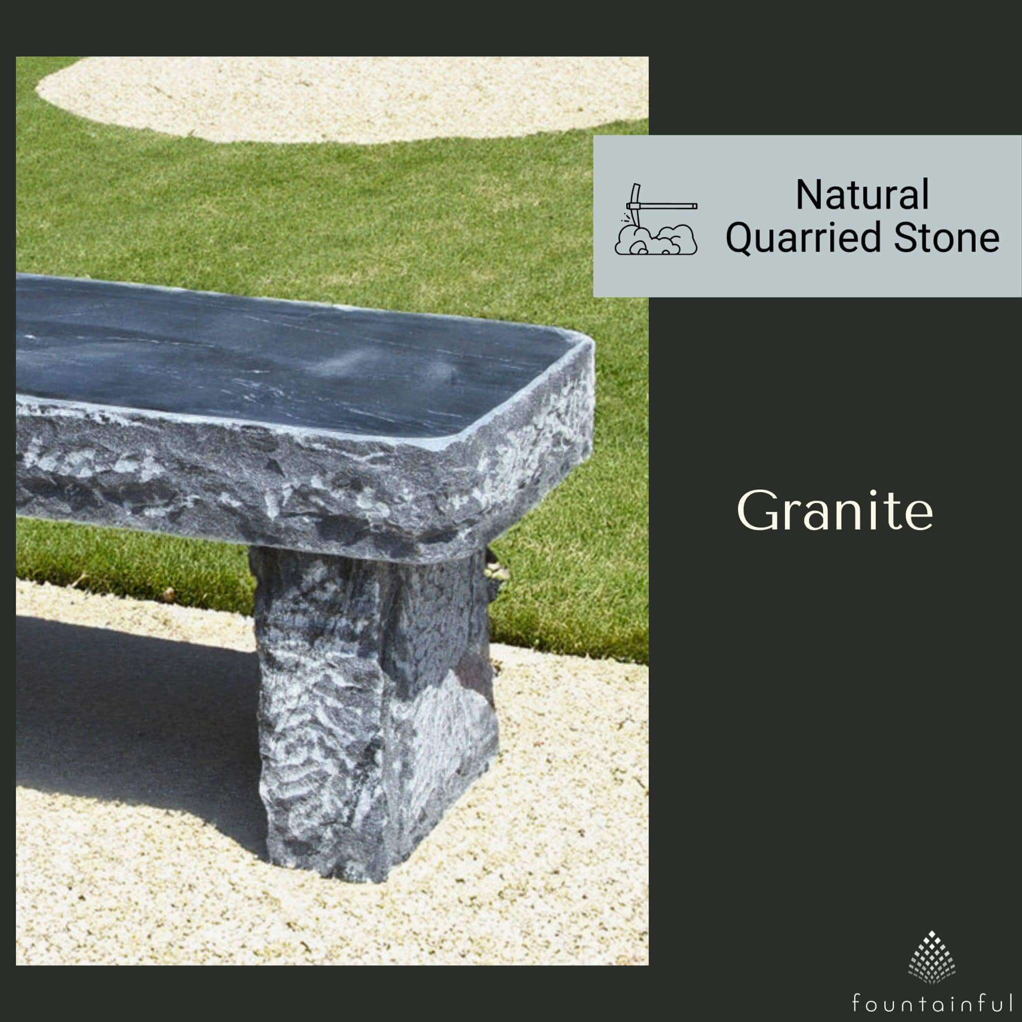 Mountain Wave Granite Garden Bench - 48" - Blue Thumb