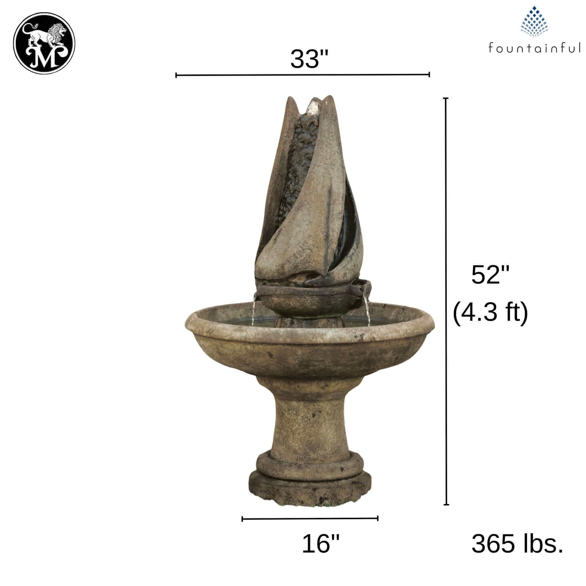 Sail Away Concrete Fountain - Massarellis #3720