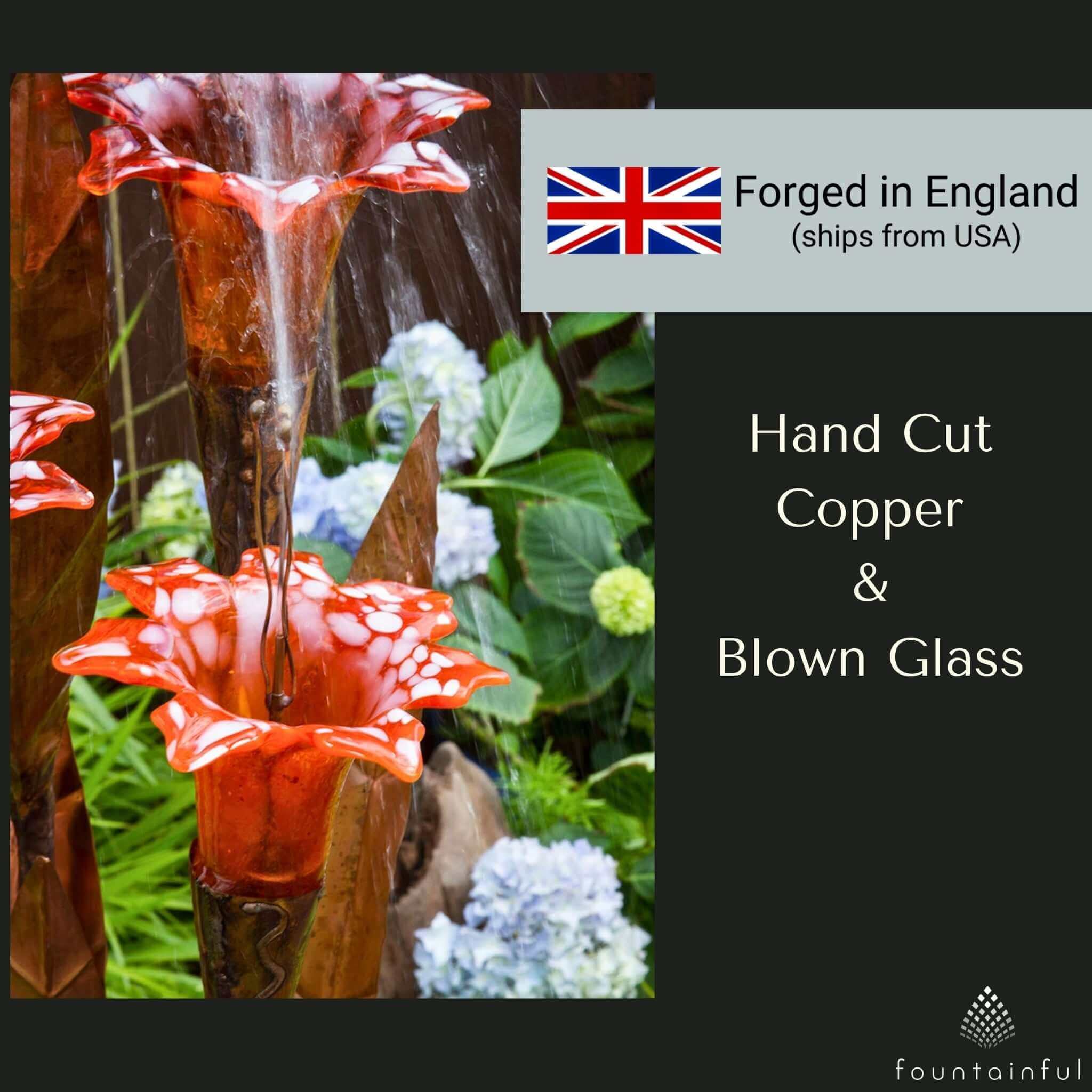 Orange Trumpet Copper & Glass Fountain Kit - Blue Thumb