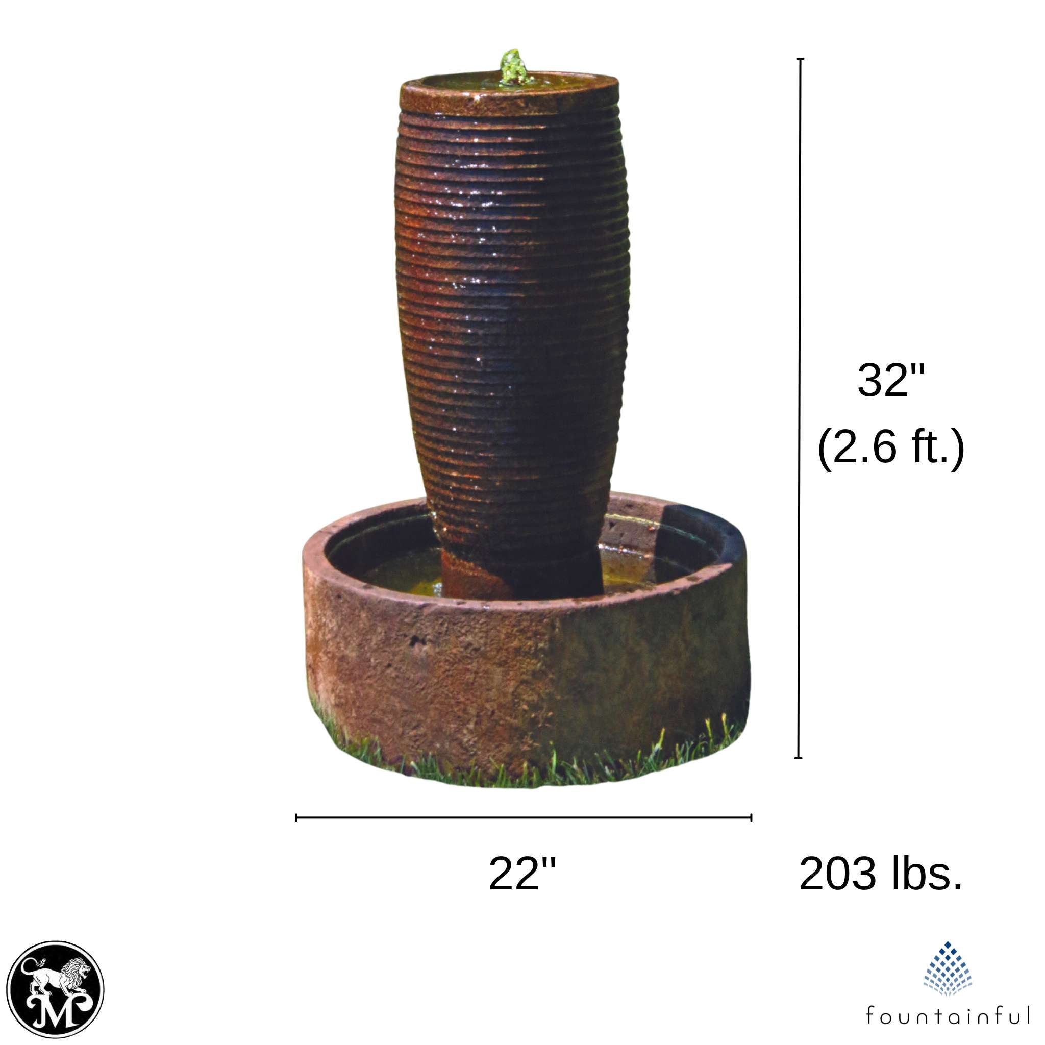 Ecatepec Urn Concrete Fountain - Massarellis #3792