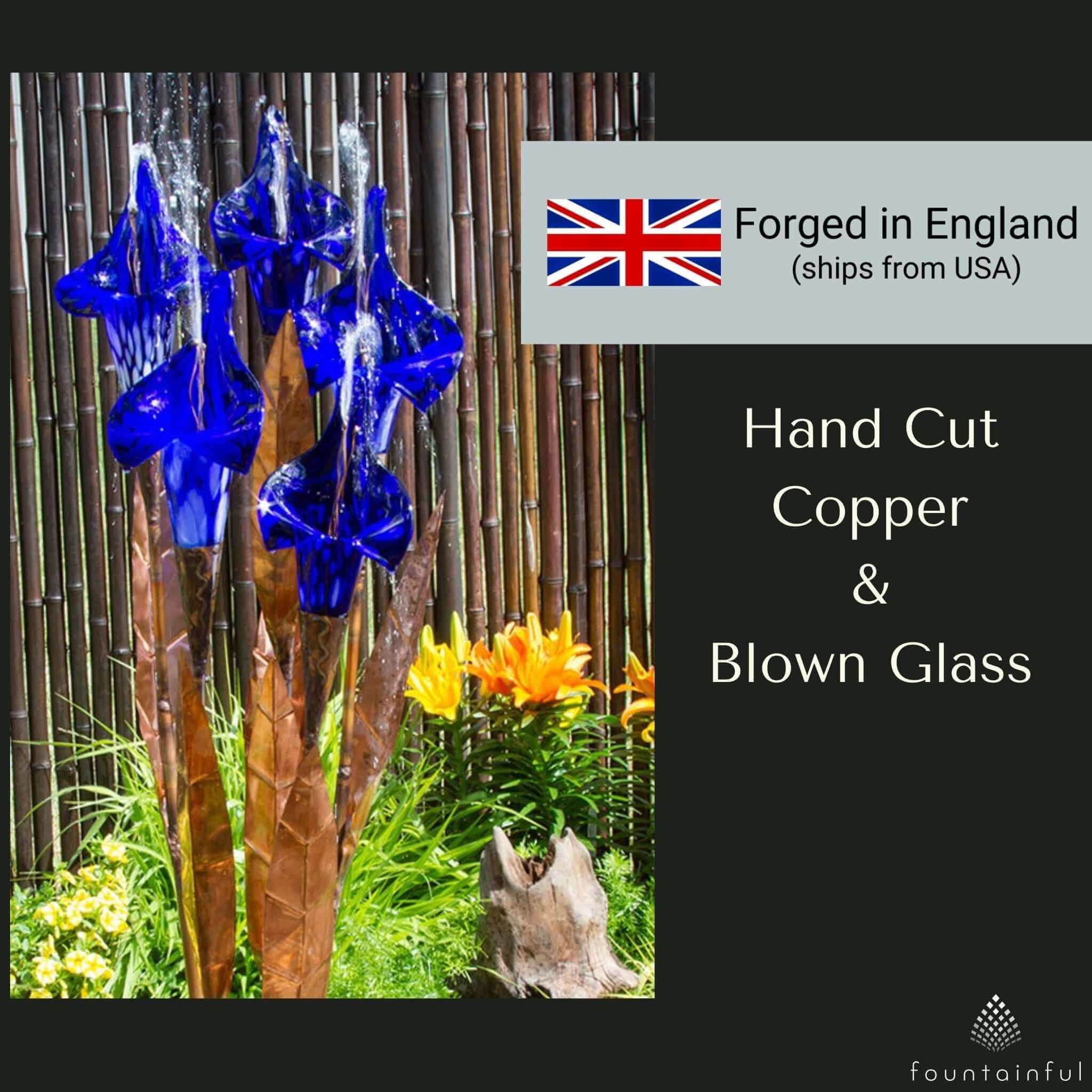 Blue Iris Copper & Glass Fountain Kit - Blue Thumb
