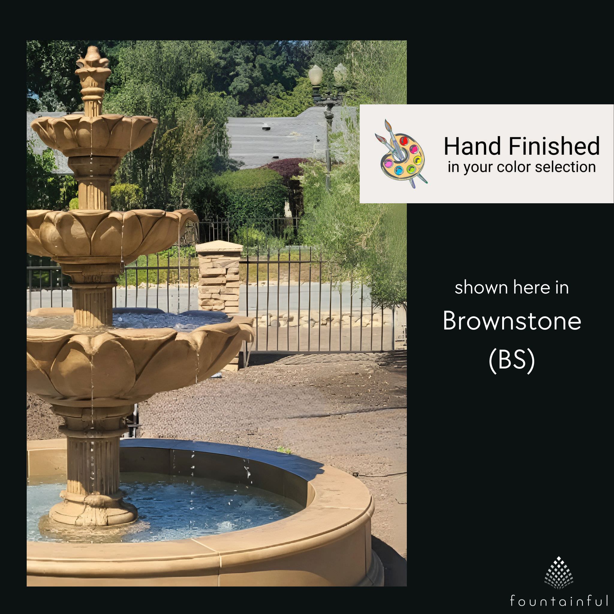 Acquarossa 3-Tier Pond Concrete Fountain - Giannini #1201P