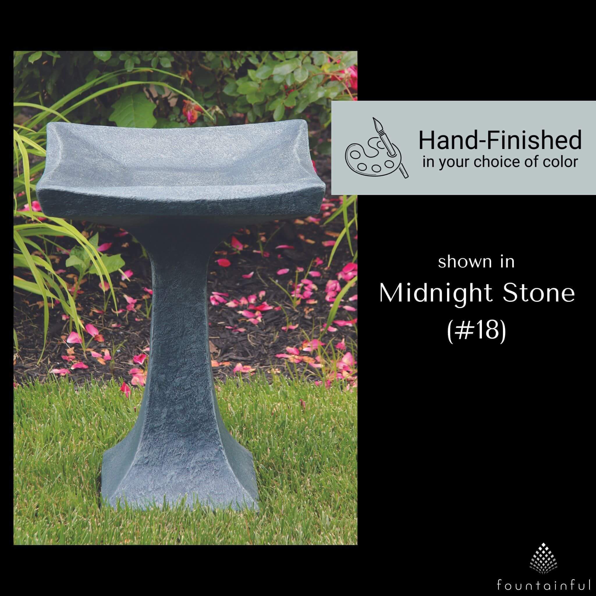 Scooped One-Piece Concrete Bird Bath - Thumbnail 3