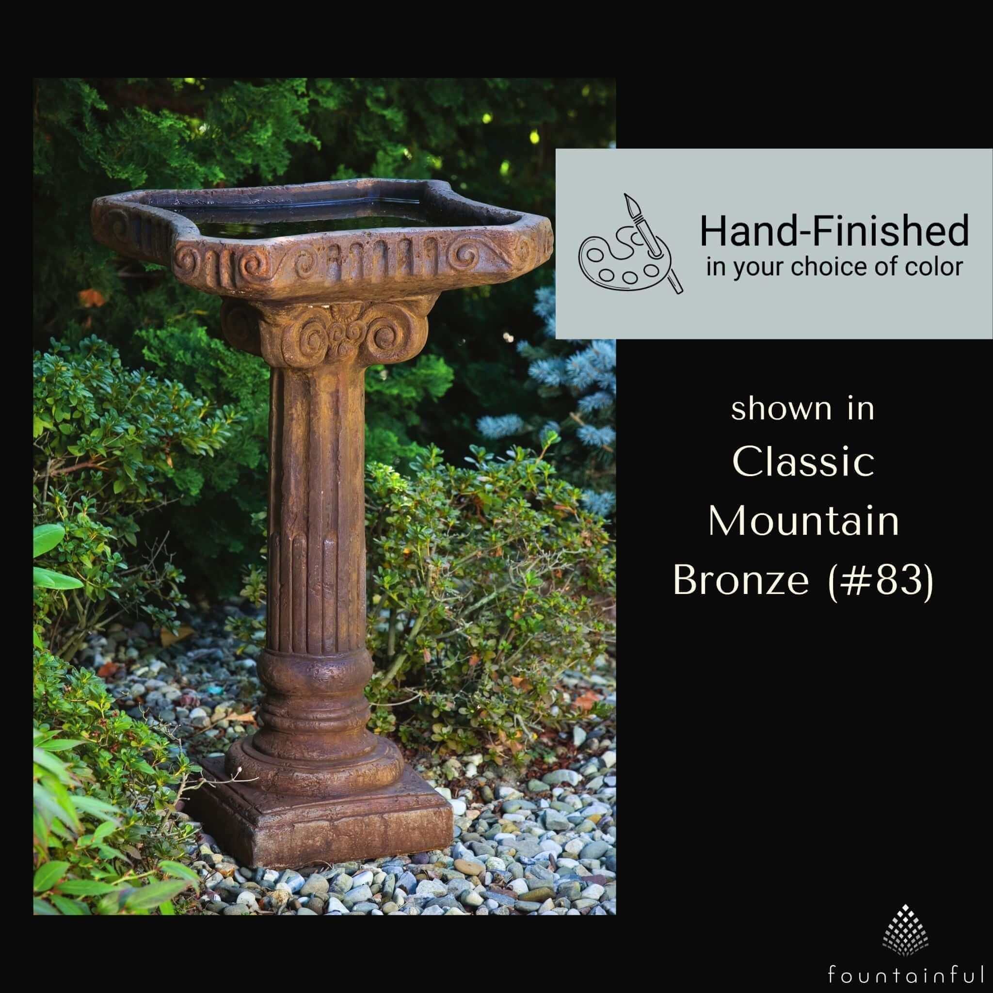 Massarelli's Fluted Concrete Bird Bath - Thumbnail 4