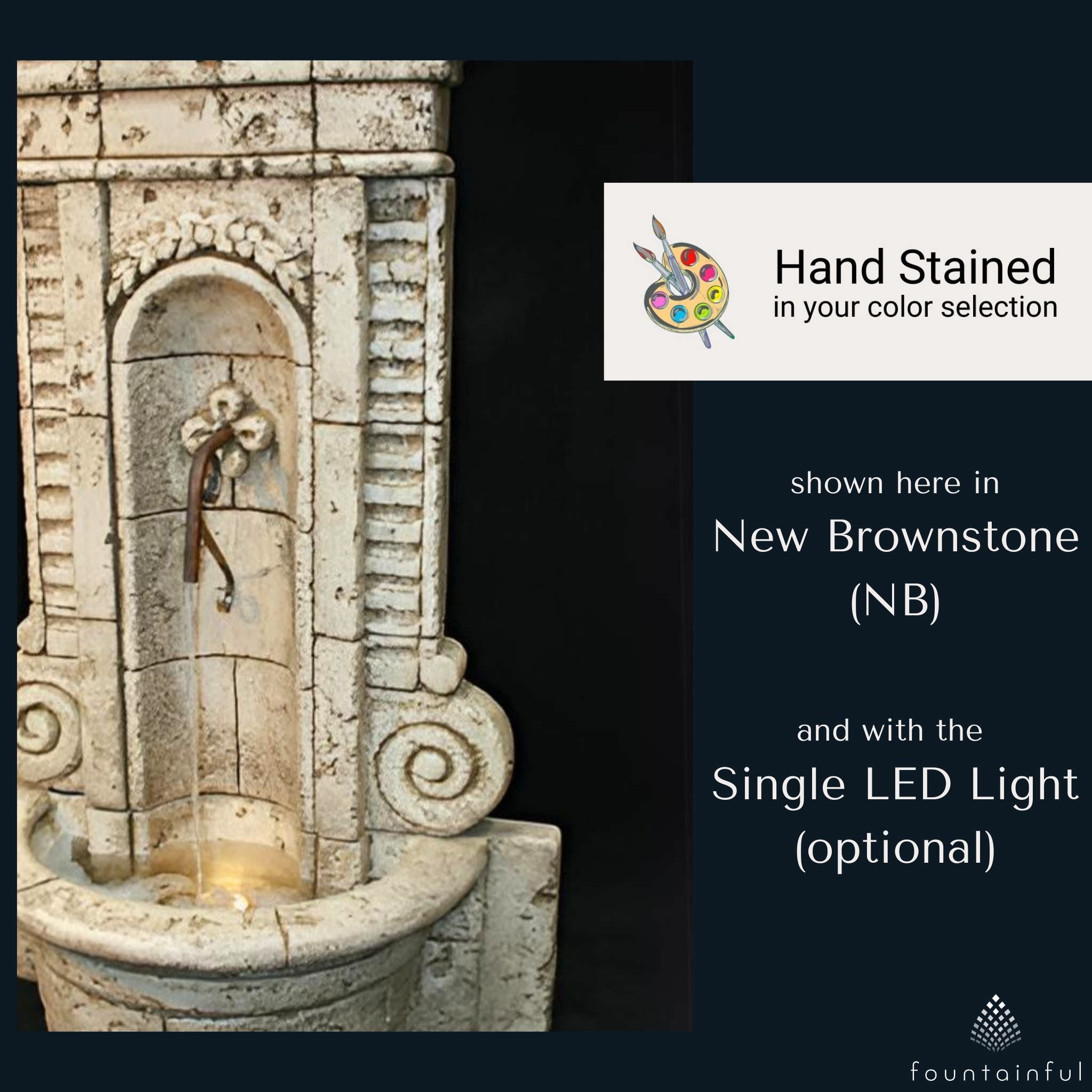 Champagne Concrete Wall Fountain - Fiore #205