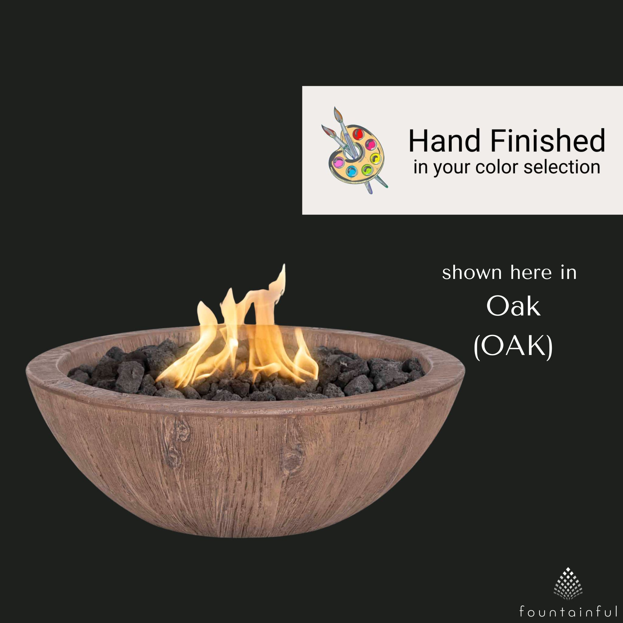 Sedona "Woodgrain" Concrete Fire Bowl - The Outdoor Plus