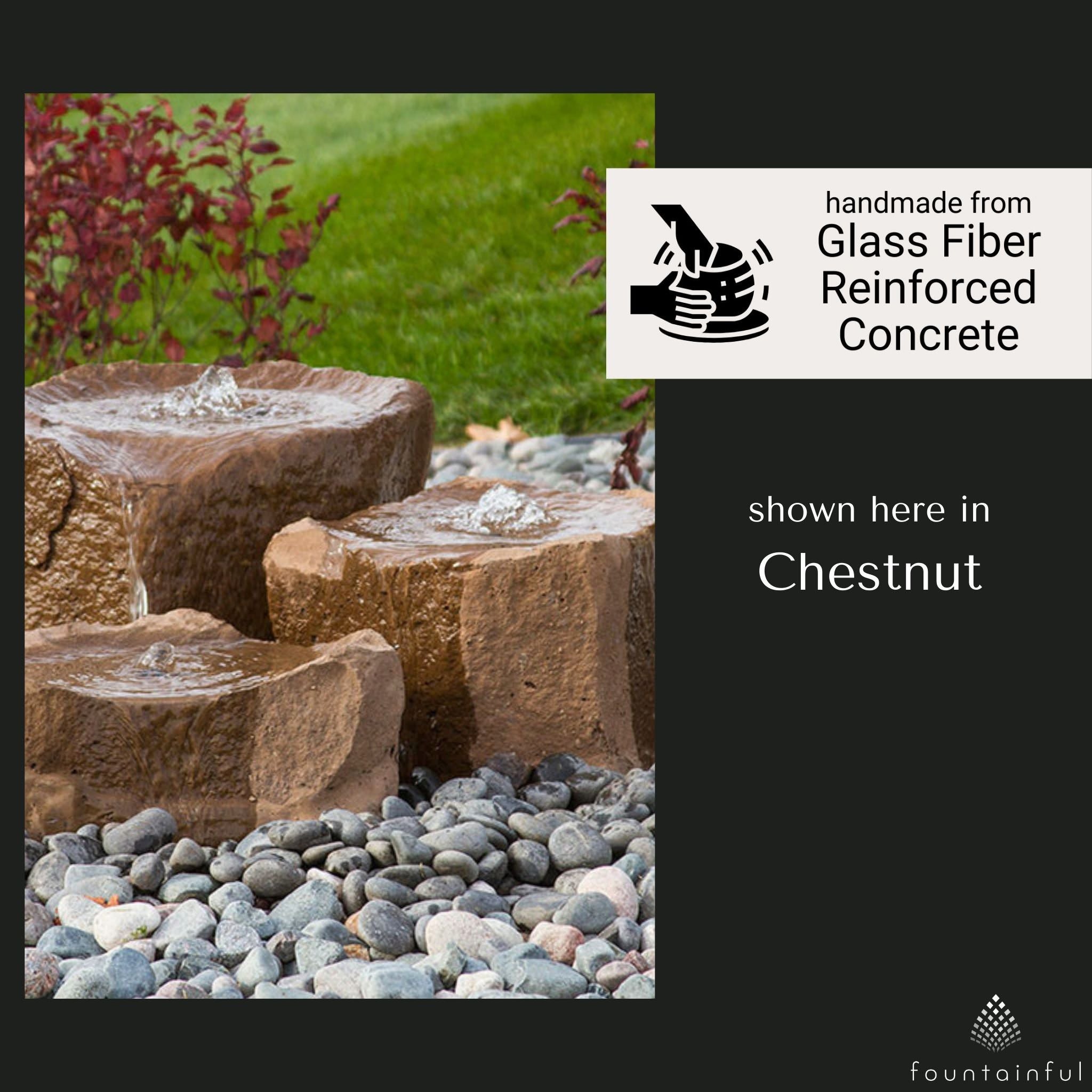 Triple Falls GFRC Boulder Fountain Kit - Blue Thumb