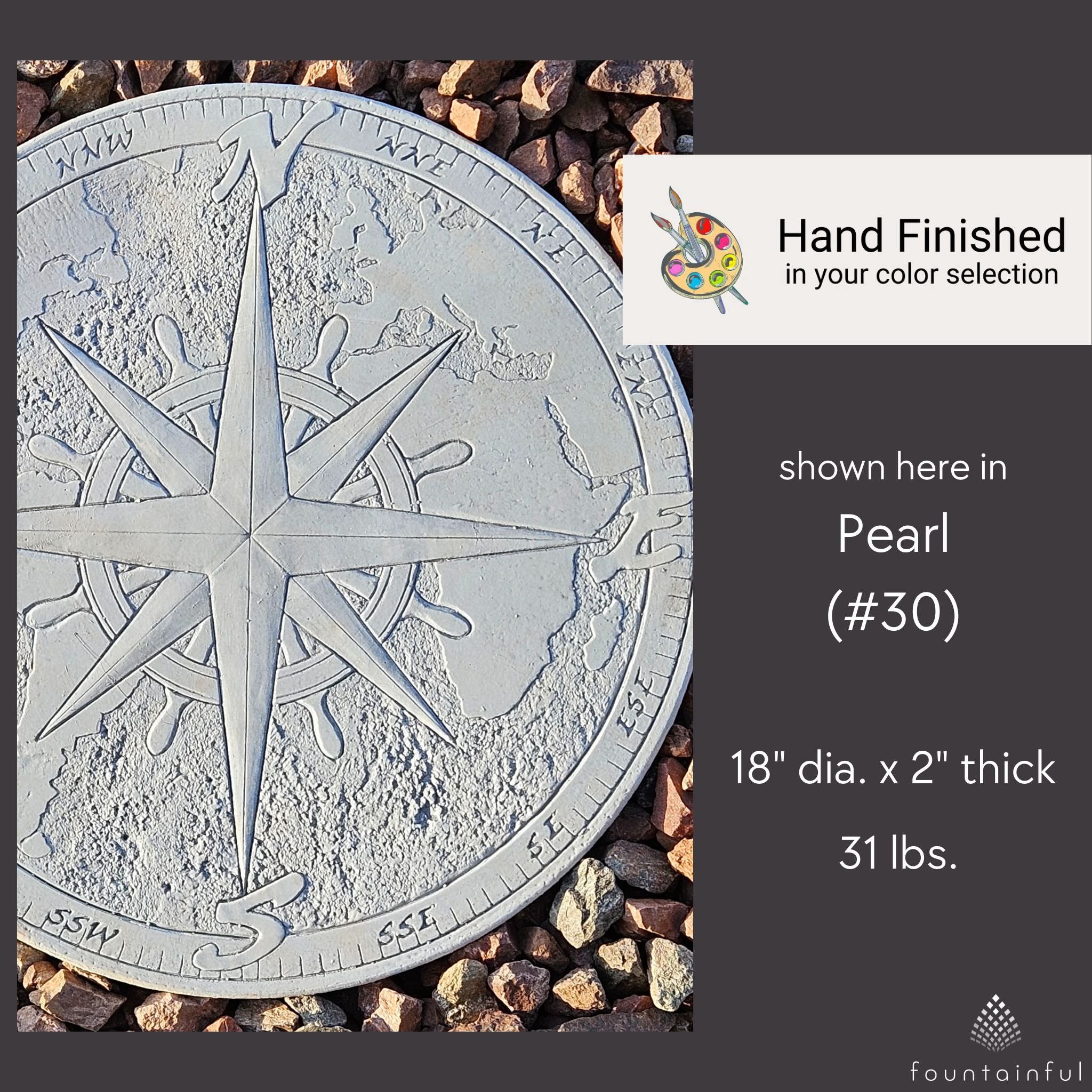 Compass Concrete Round Stepping Stone - Massarellis #1930