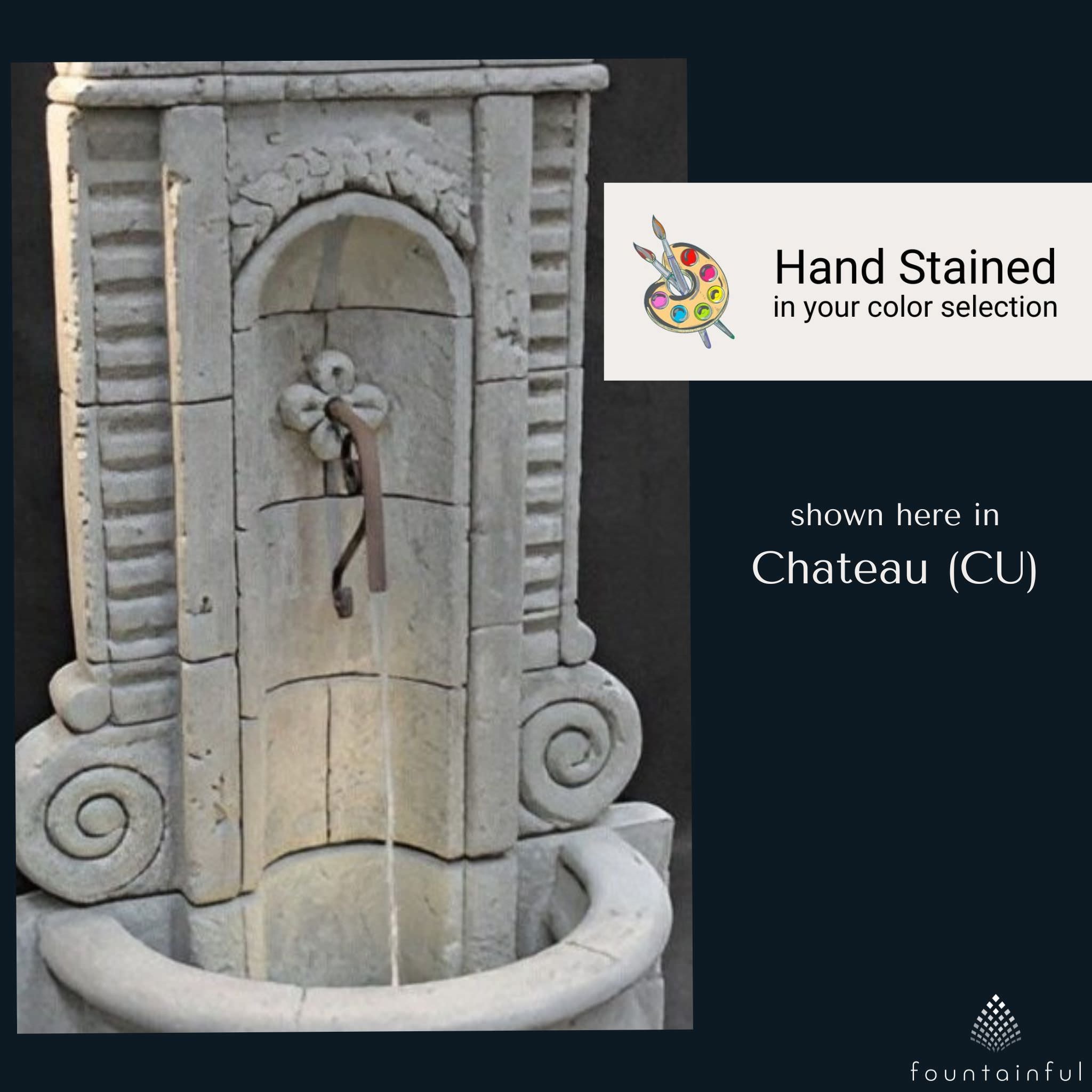 Champagne Tall Concrete Wall Fountain - Fiore #205FWT