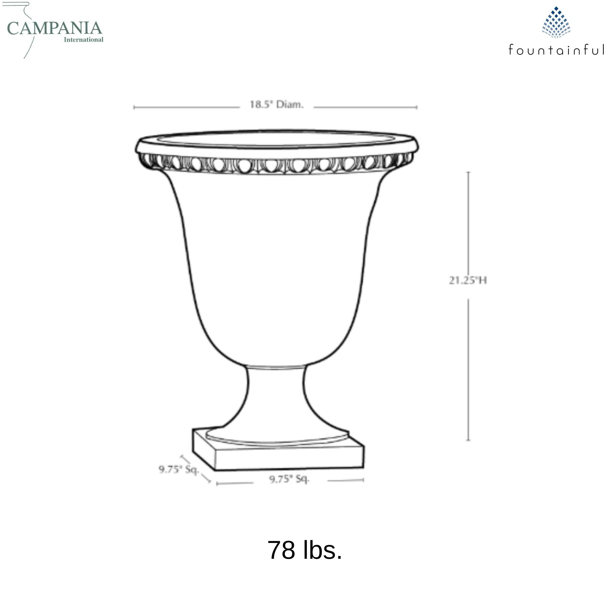 Williamsburg Egg & Dart Concrete Urn Planter - Campania #P467