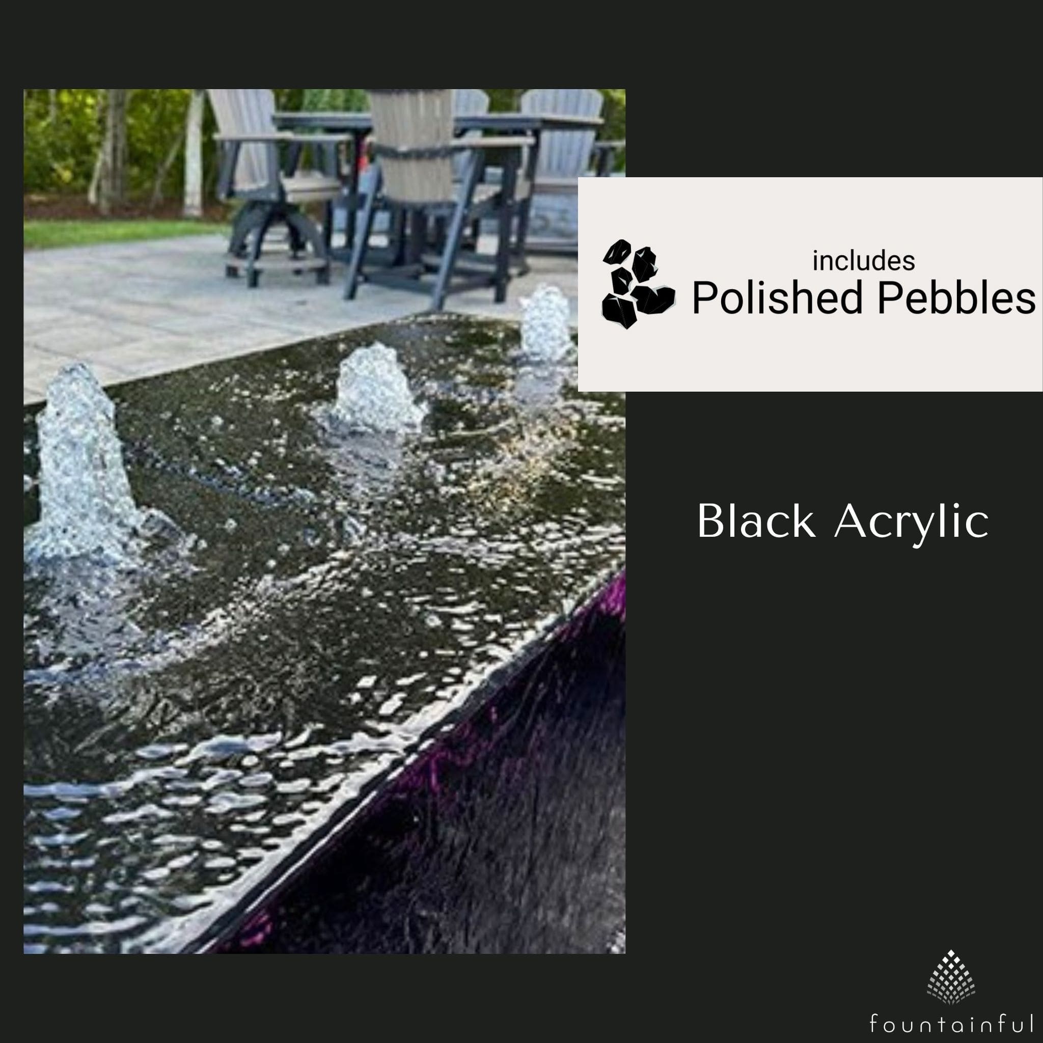 Acrylic Rectangular Block Triple Heiho Fountain - Blue Thumb