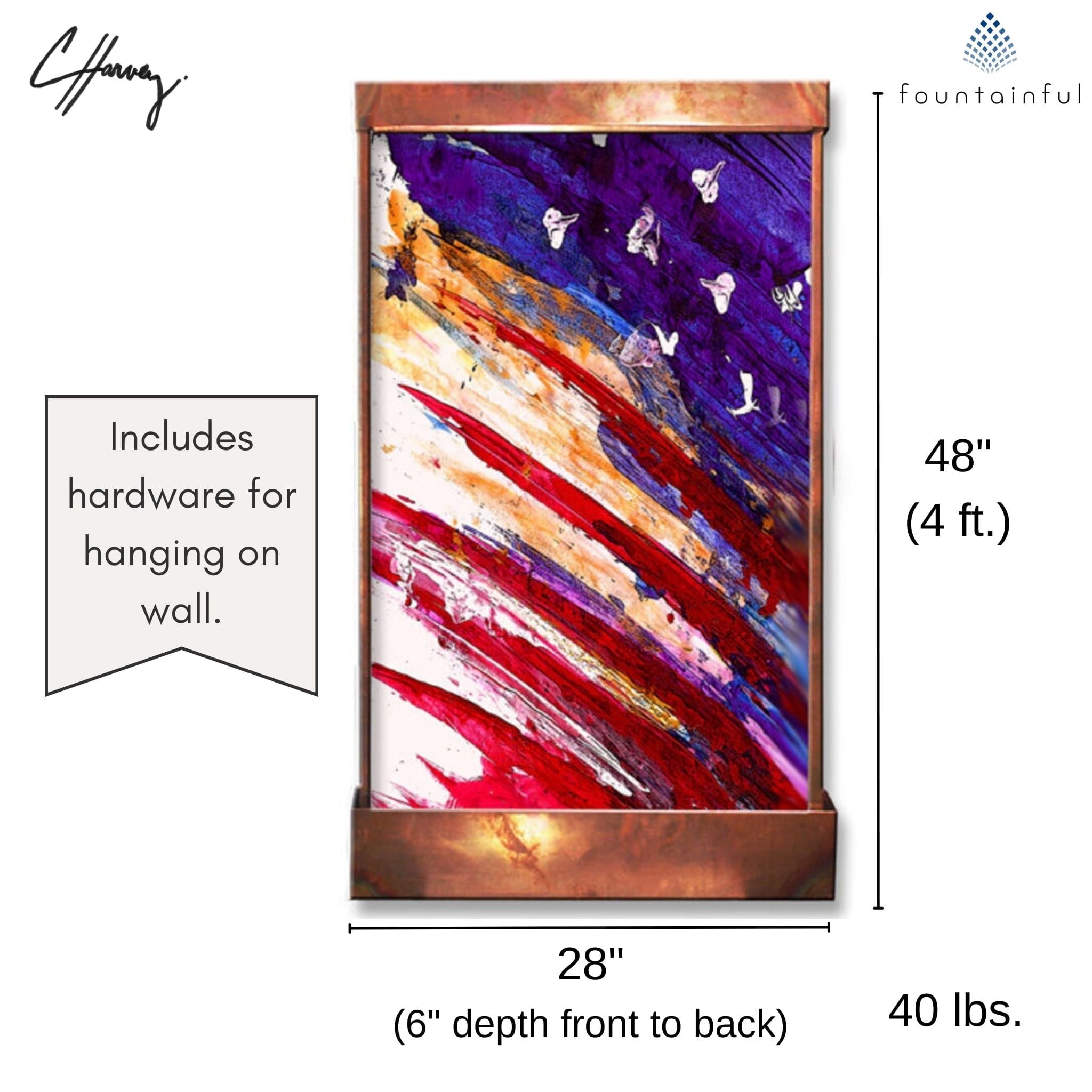 American Flag Artwork Wall Fountain - CHG