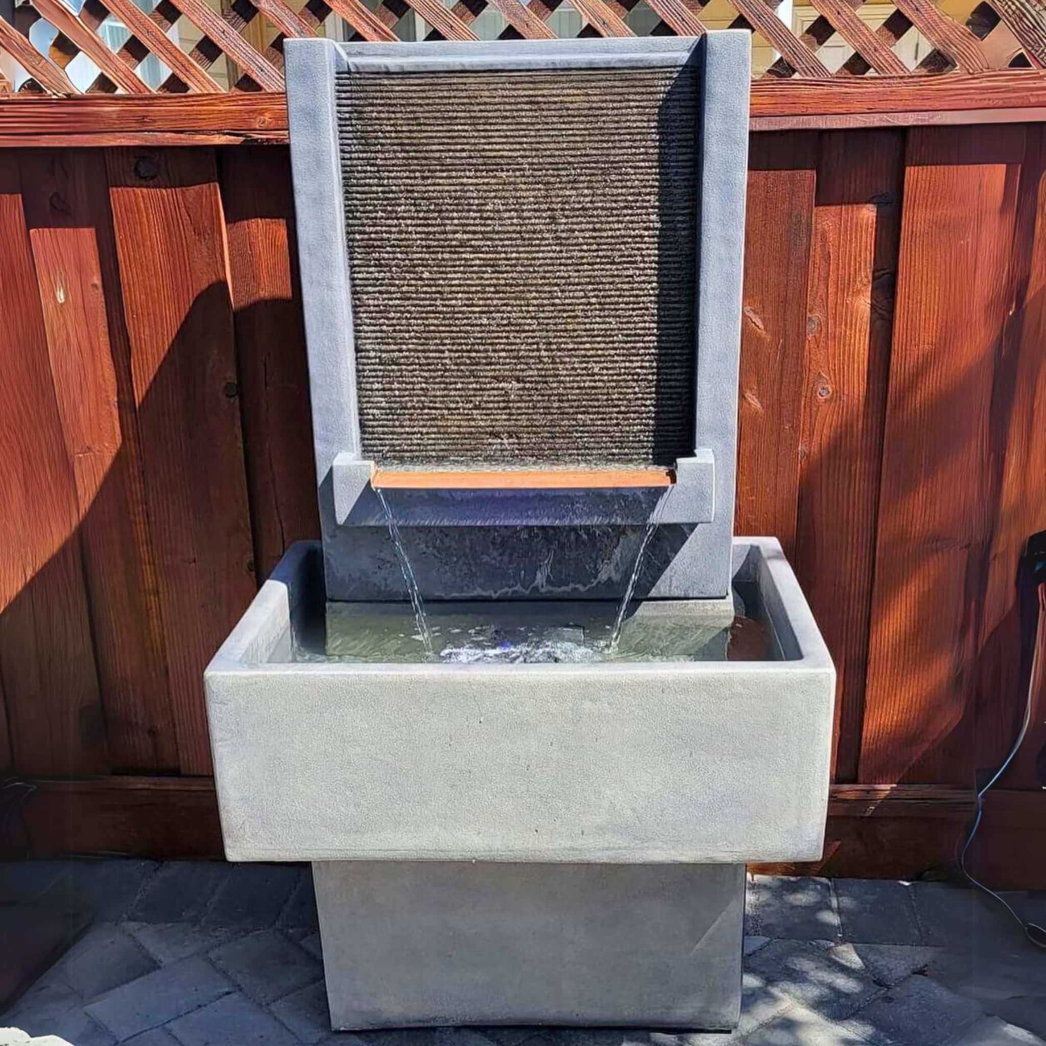Brentwood Concrete Wall Fountain SHORT with Base - Giannini #1765