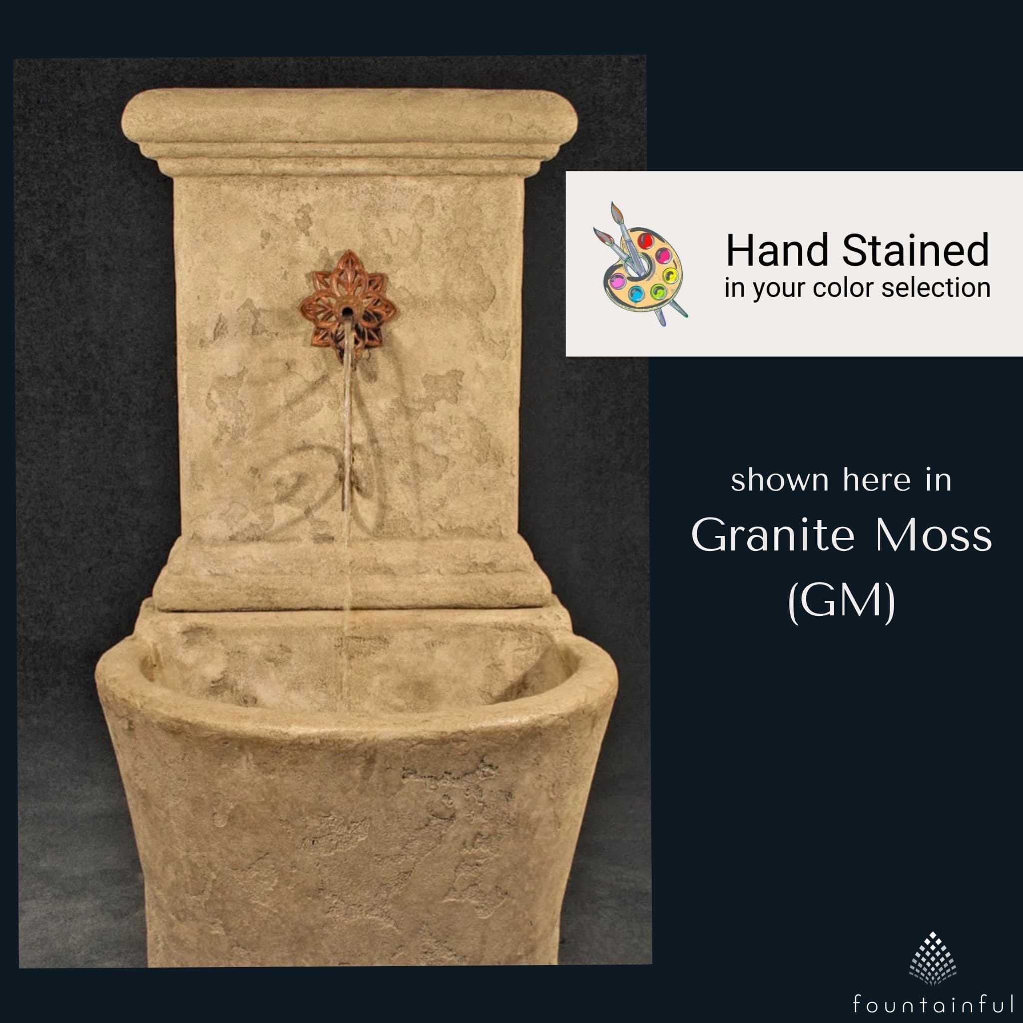 French Concrete Wall Fountain - Fiore #201