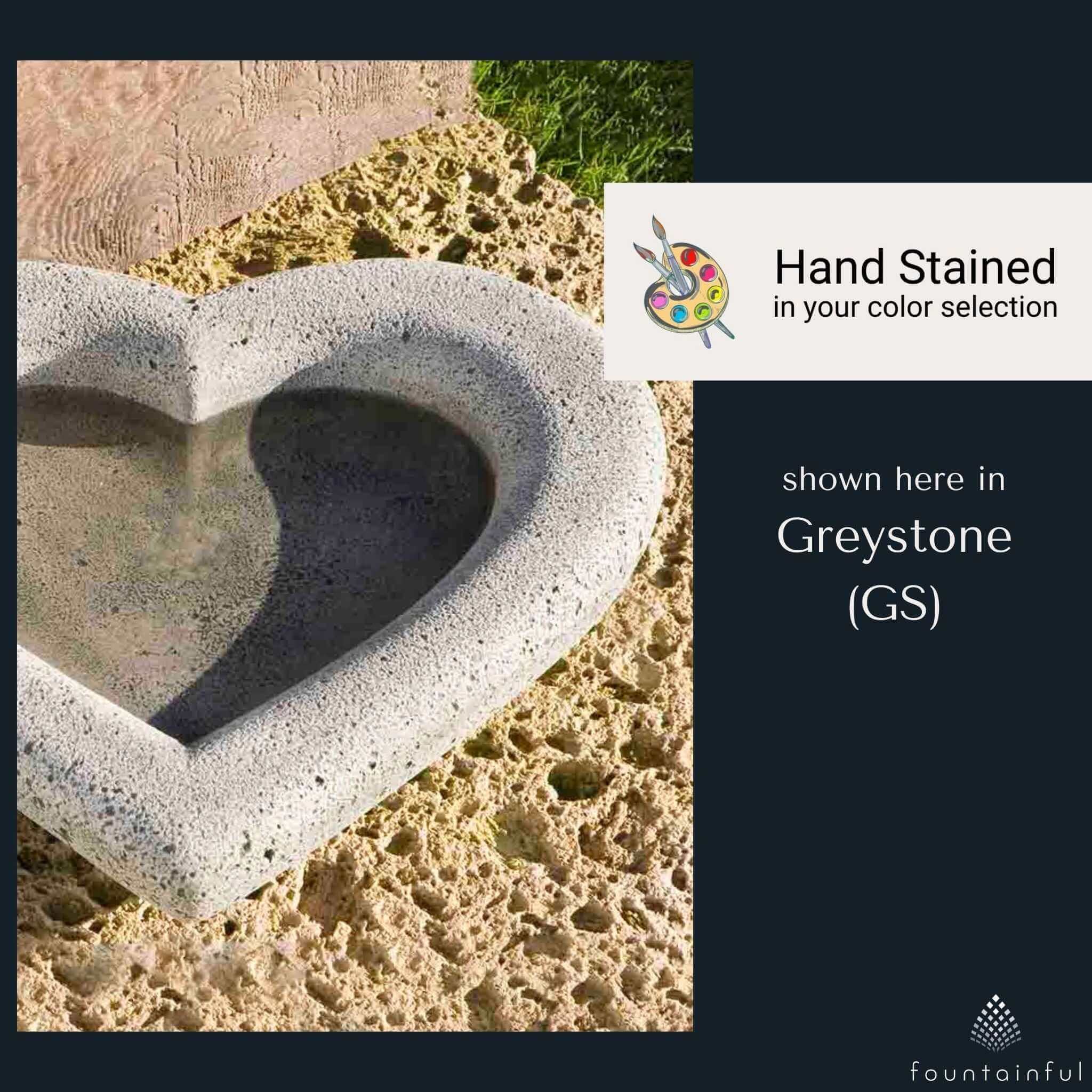 Heart Concrete Shell Bird Bath - Thumbnail 2