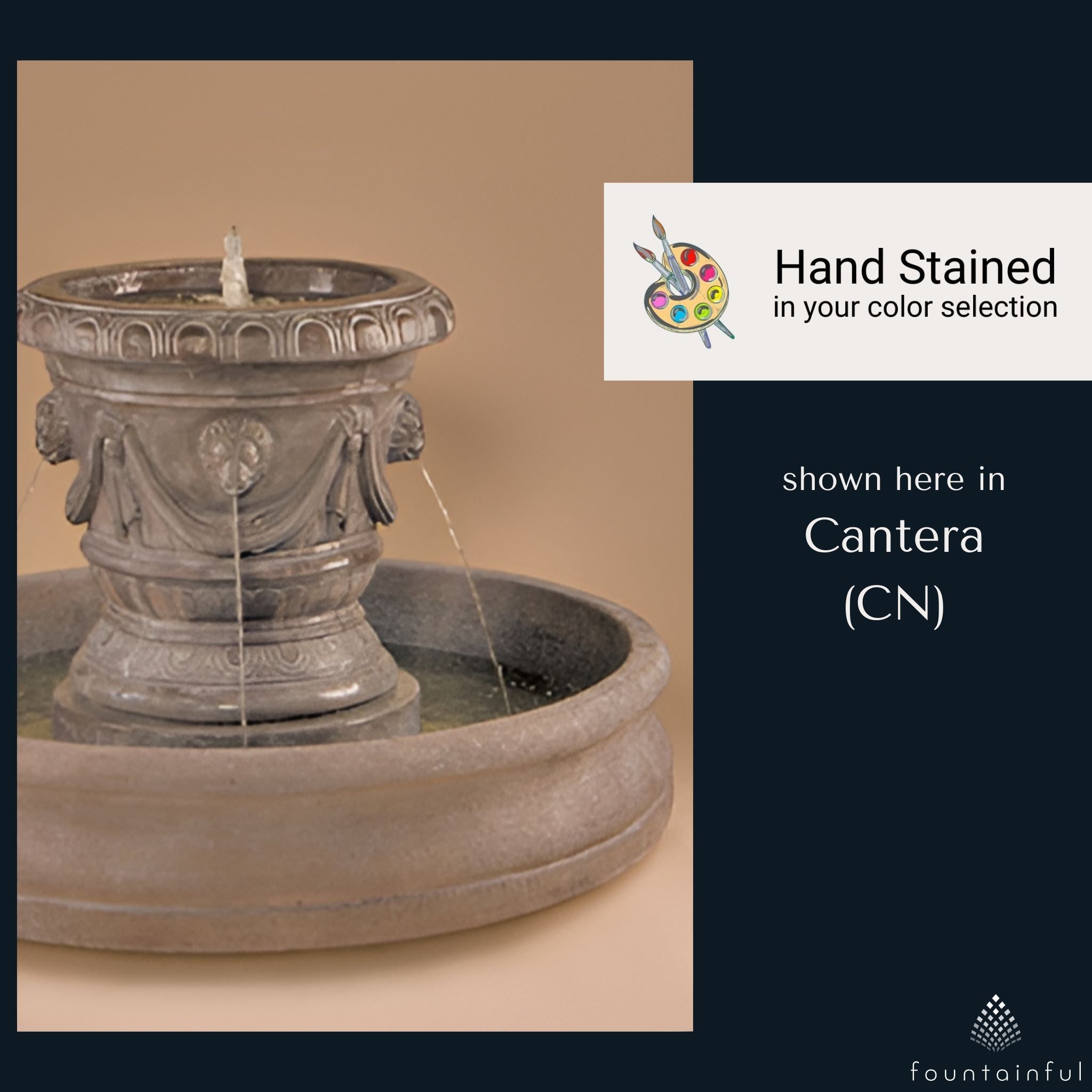 Classico Lion Concrete Vase Fountain - Thumbnail 3