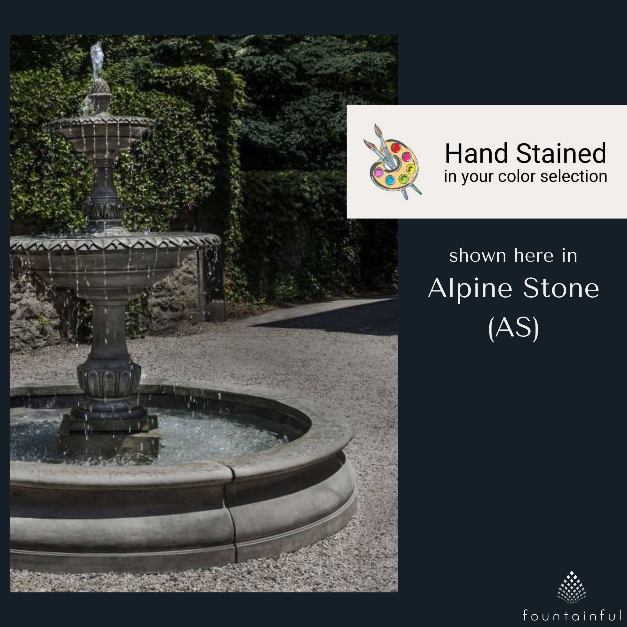 Charleston 2-Tier Concrete Fountain in Basin - Thumbnail 2