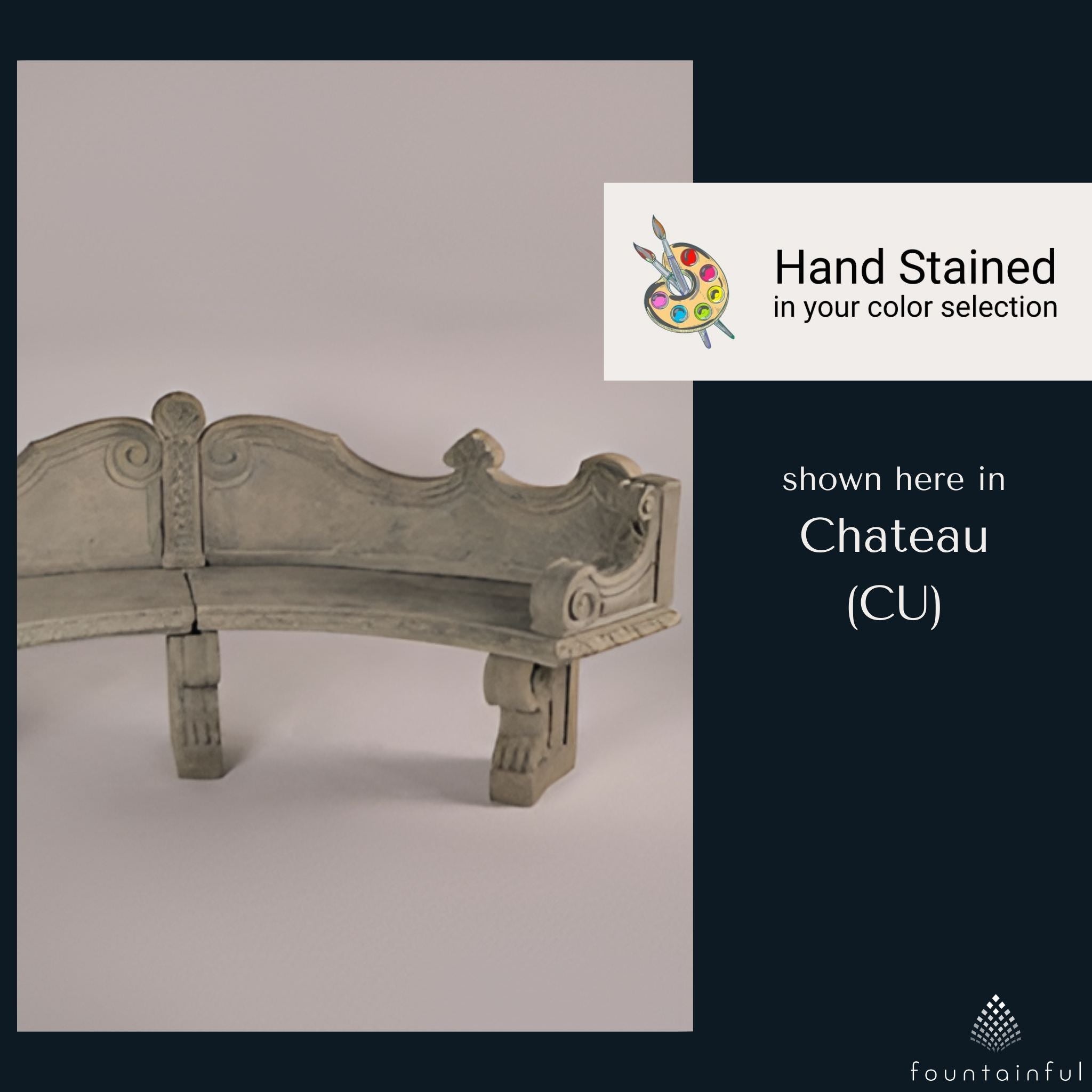 Venetian Curved Concrete Garden Bench - Fiore Stone