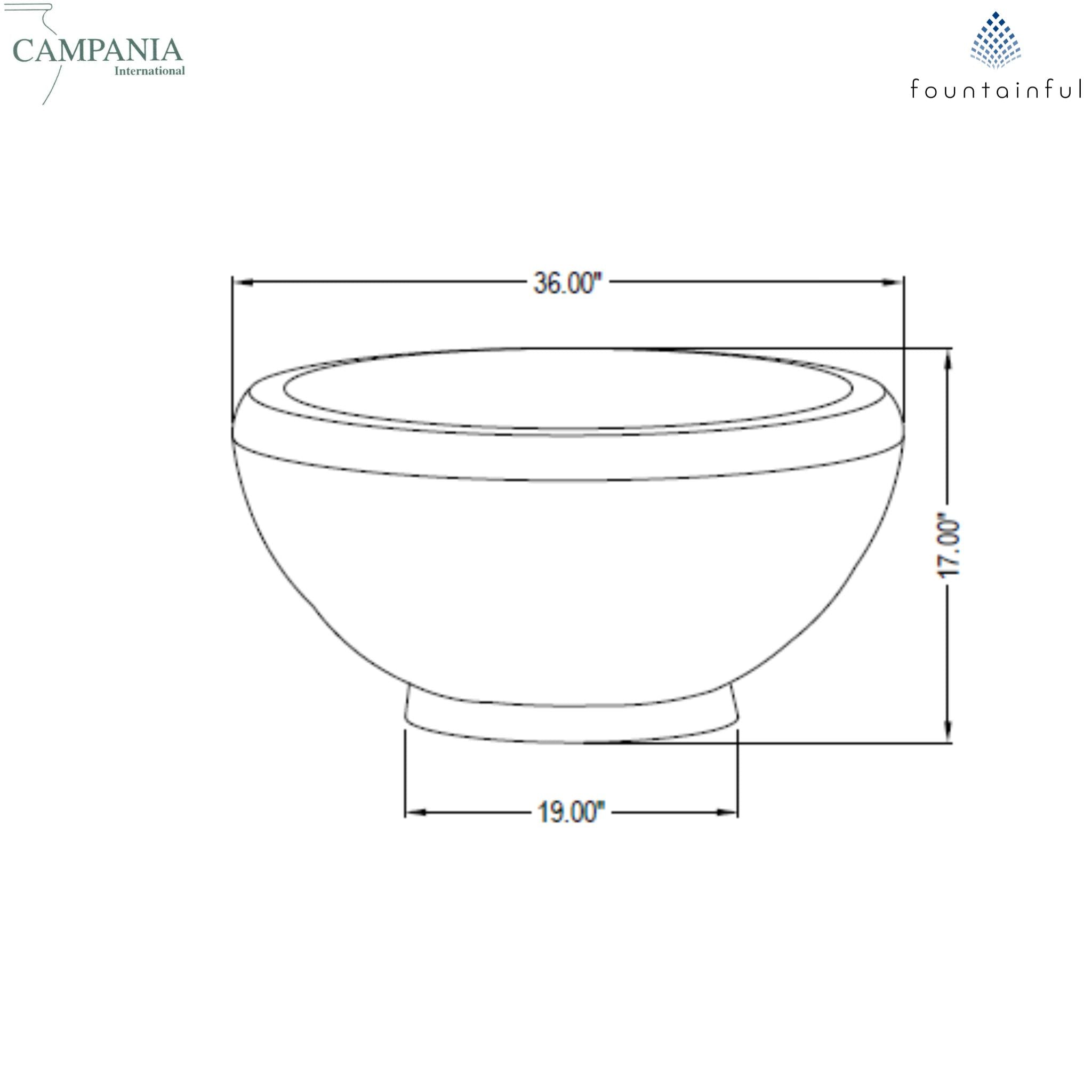 Giulia XXL Concrete Bowl Planter - Campania #P815