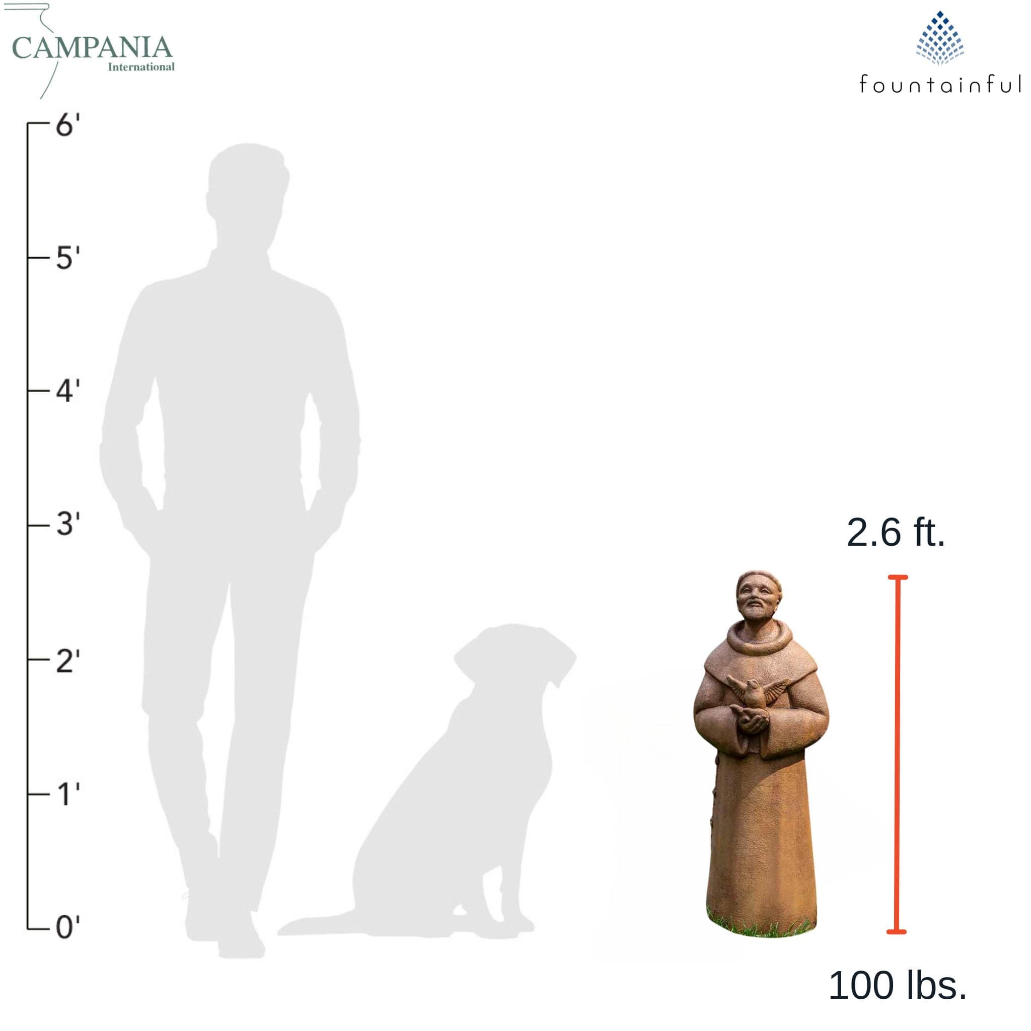 Contemporary St. Francis Concrete Garden Statue - Campania #R120