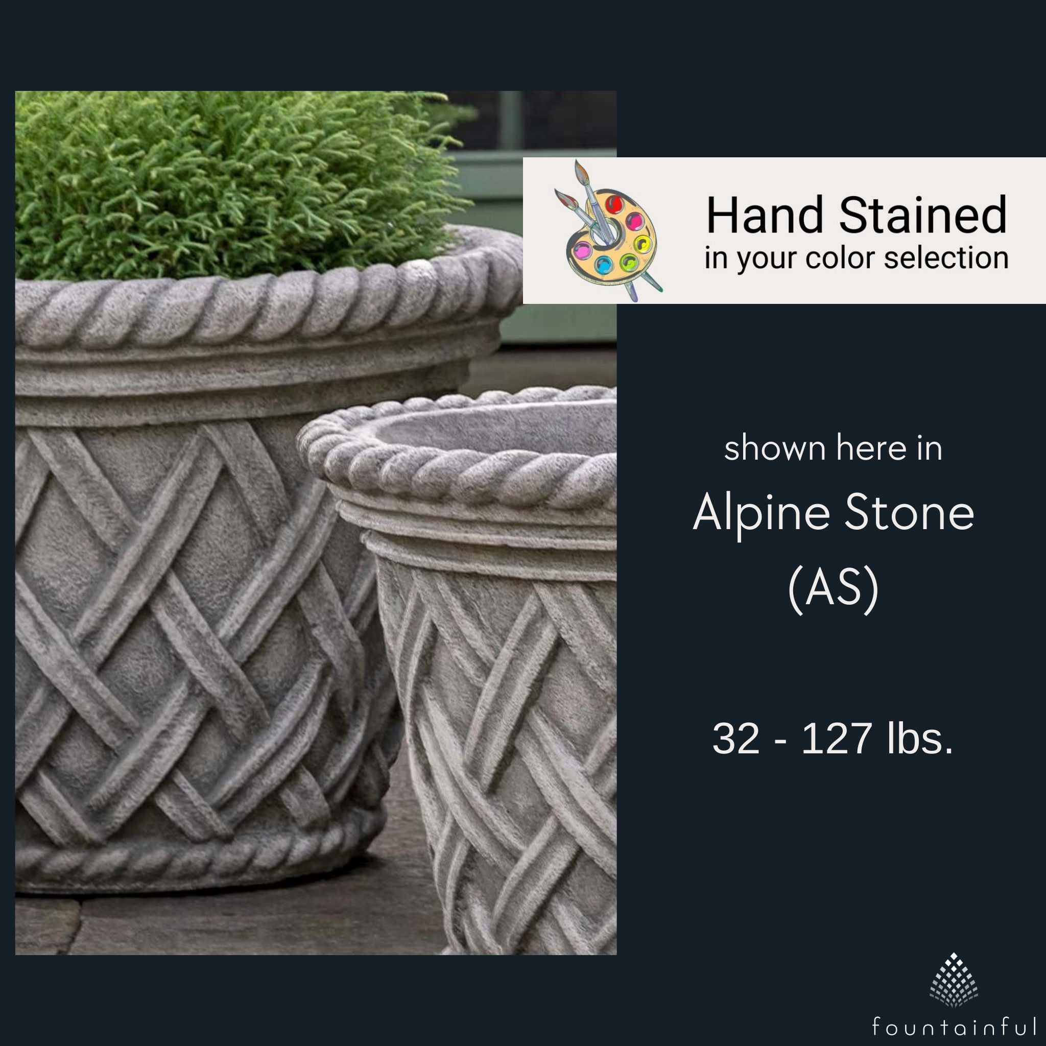 English Weave Series Concrete Planters - Campania