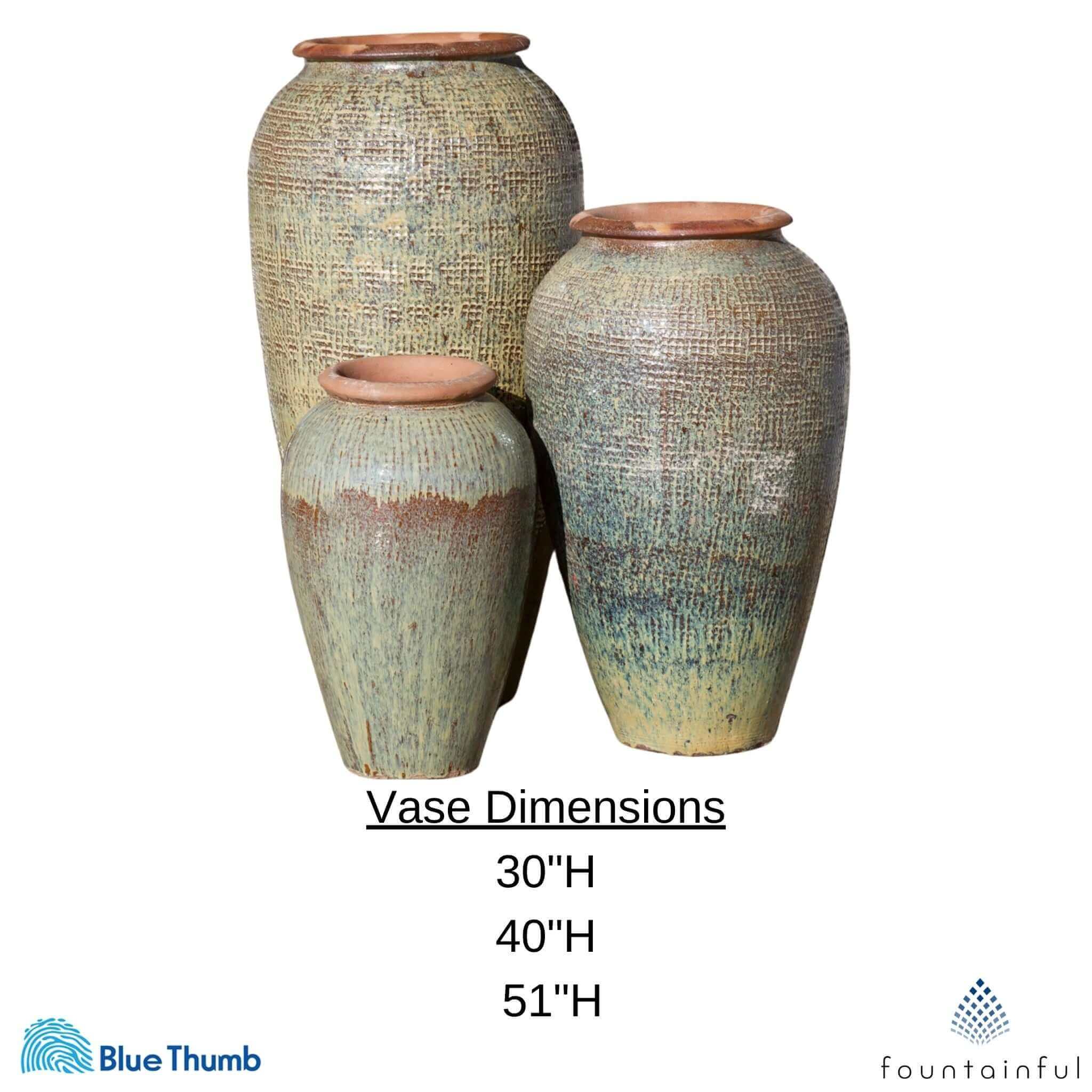 Triple Tuscany Vase "Sand Dune" Water Fountain - Complete Kit - Blue Thumb