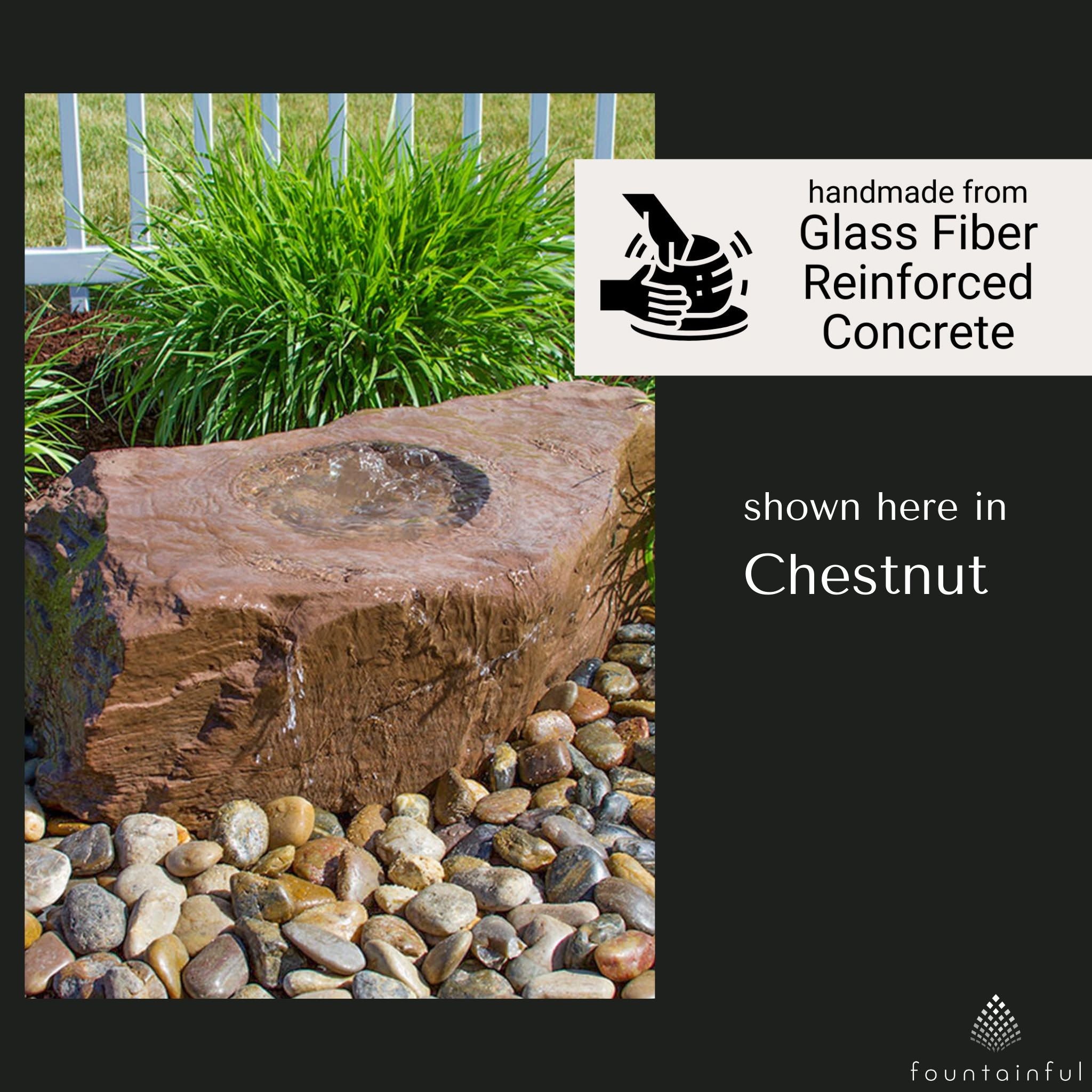 Medium Bird Bath GFRC Boulder Fountain Kit - Thumbnail 2