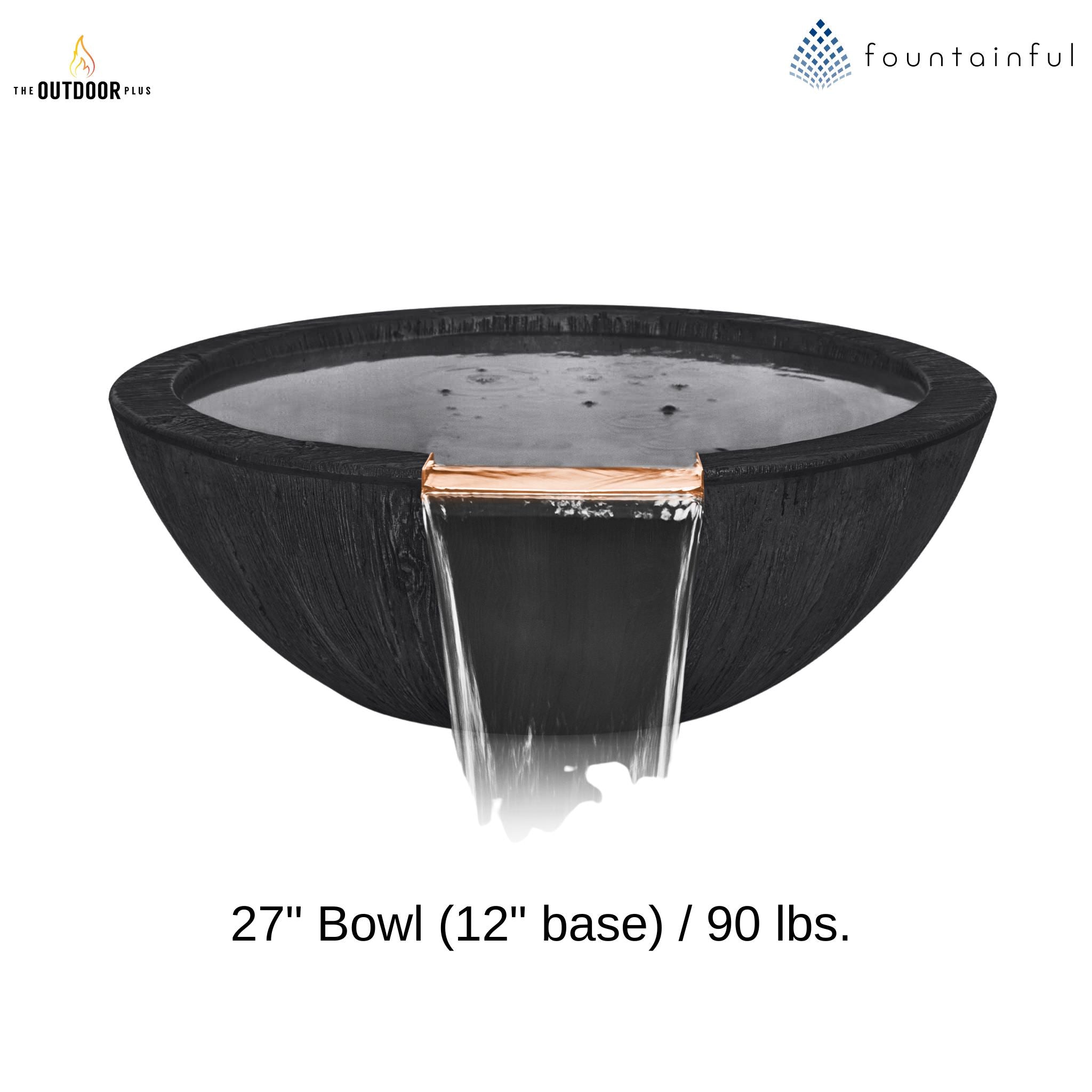 "Sedona" Wood Grain Concrete Water Bowl - The Outdoor Plus