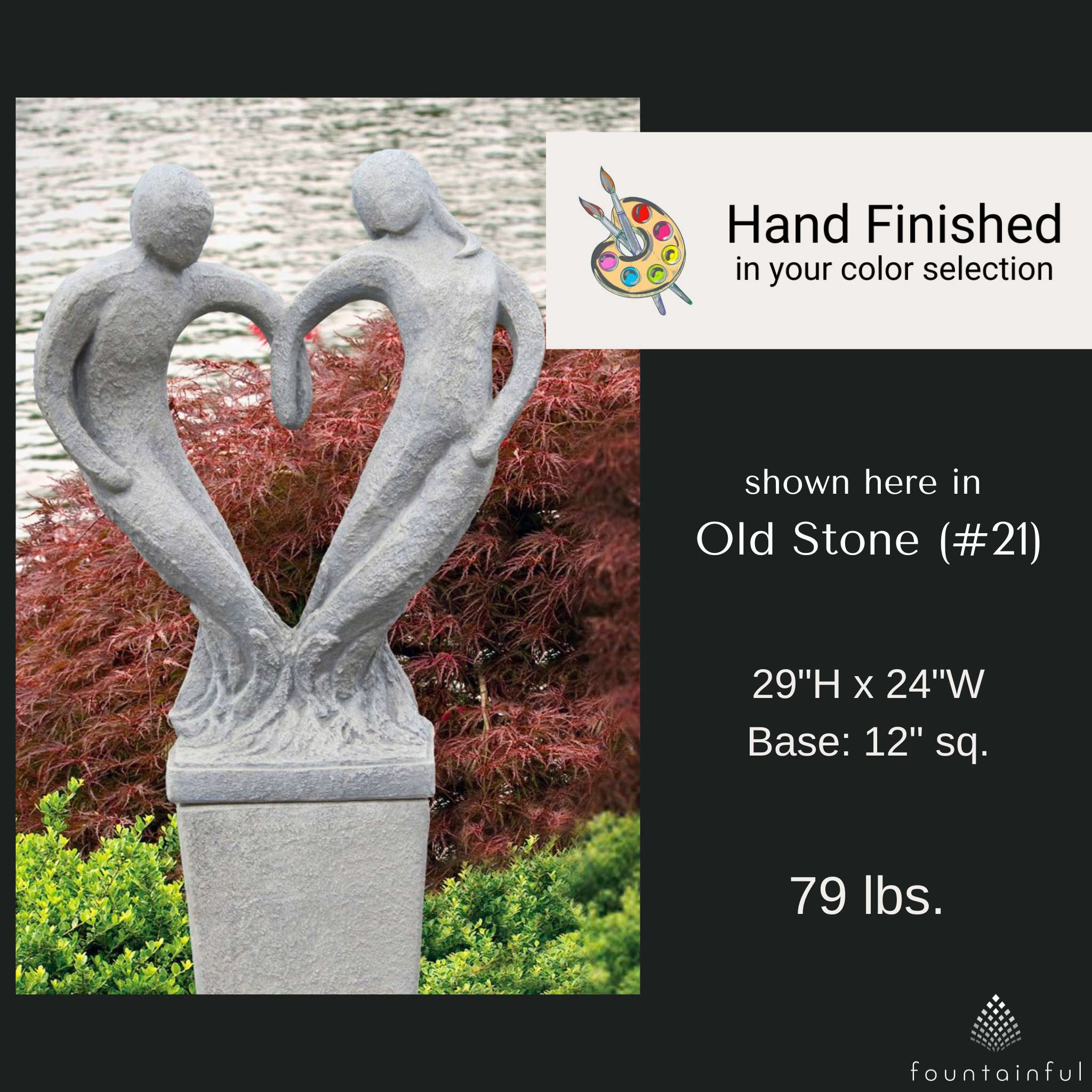 Garden Love Concrete Statue - Massarellis #7803