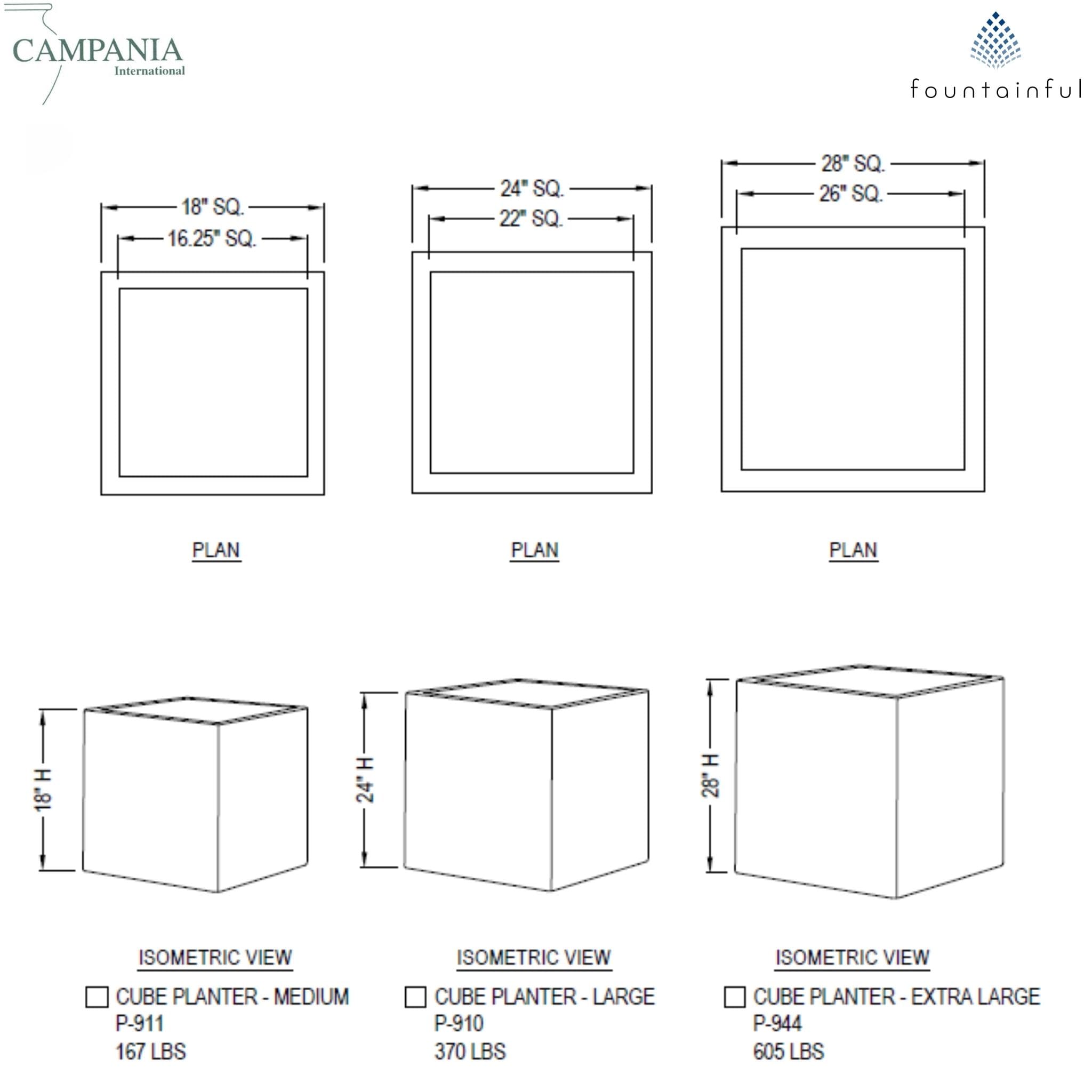 Cube Concrete Planters - Campania