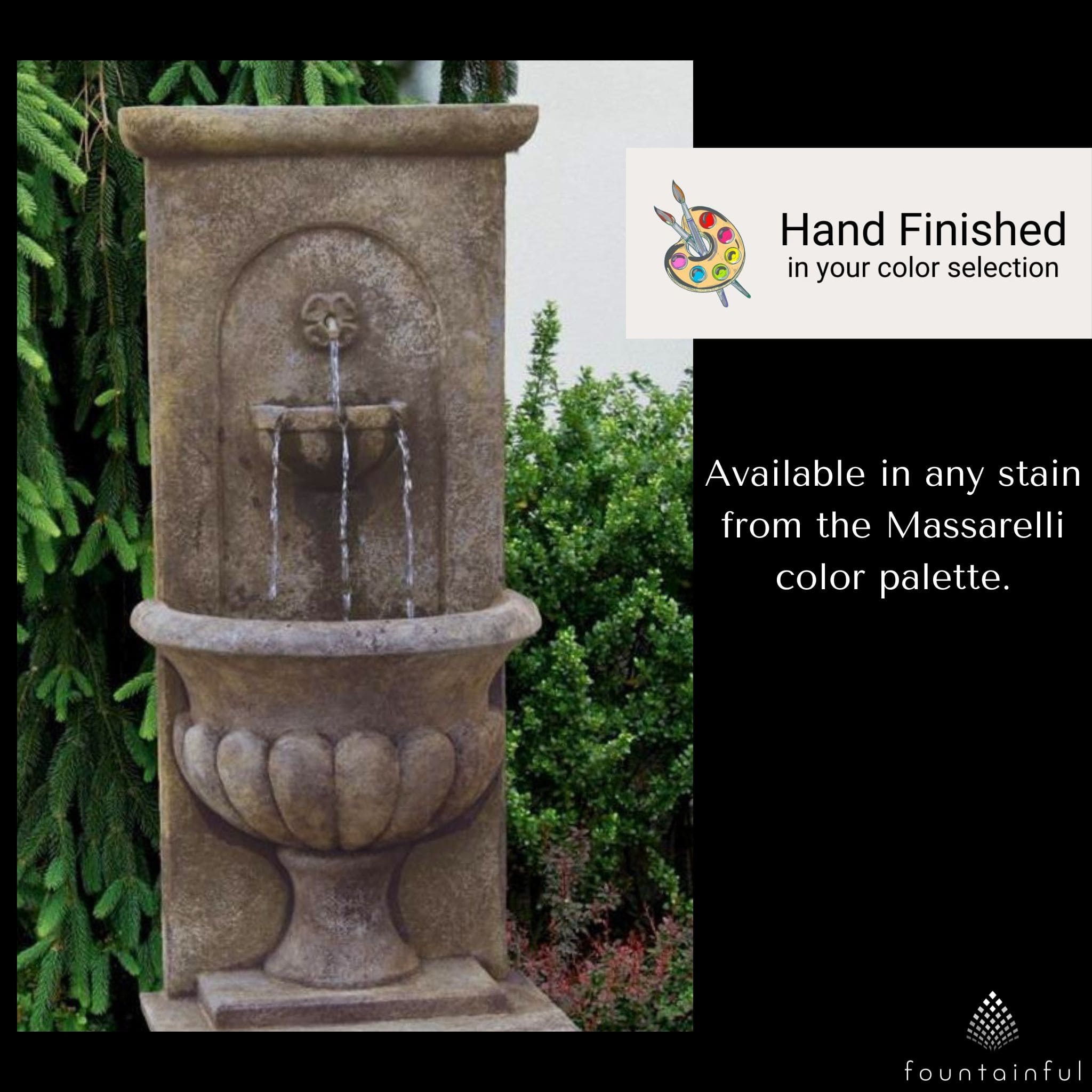 Roman Urn Concrete Wall Fountain - Massarellis #3862