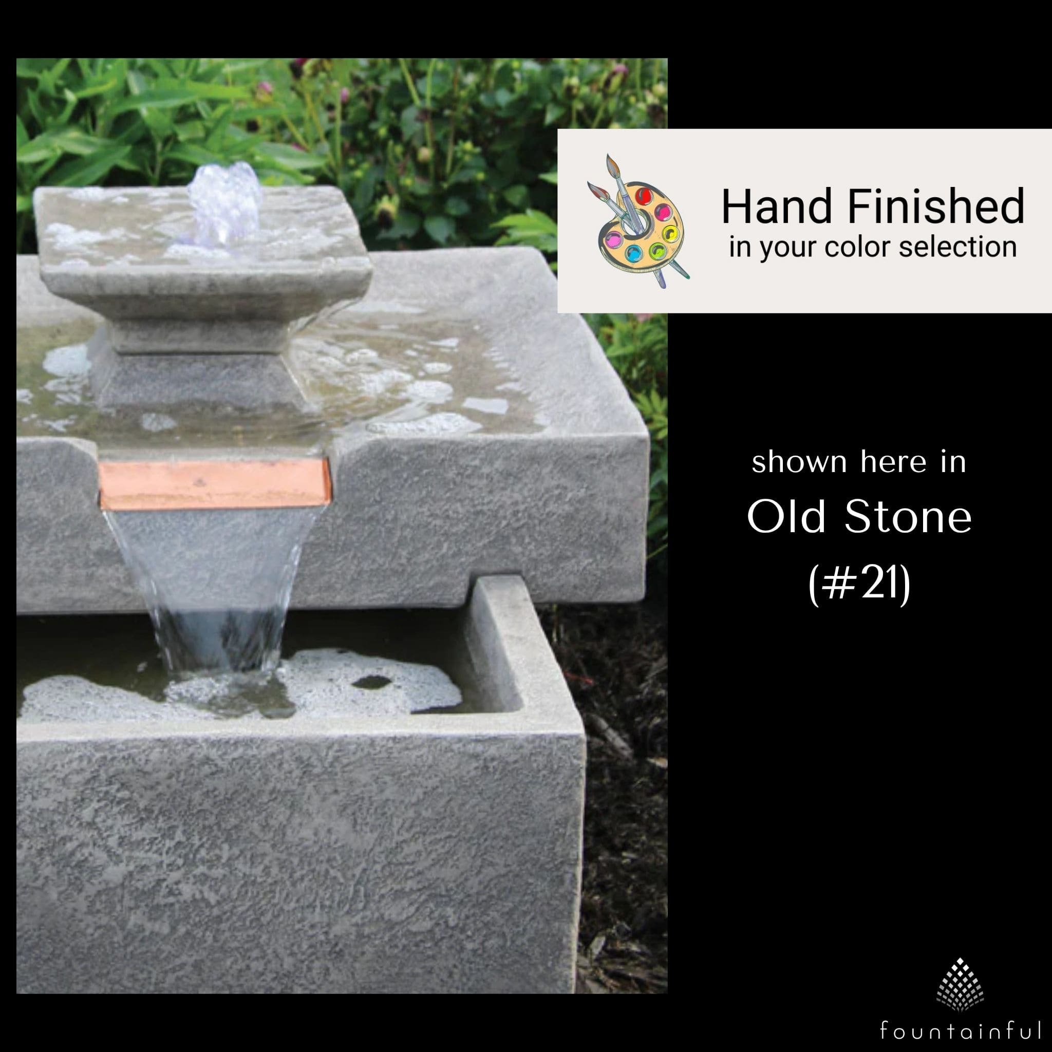 Linear Lighted Cascade Concrete Fountain - Massarellis #3881