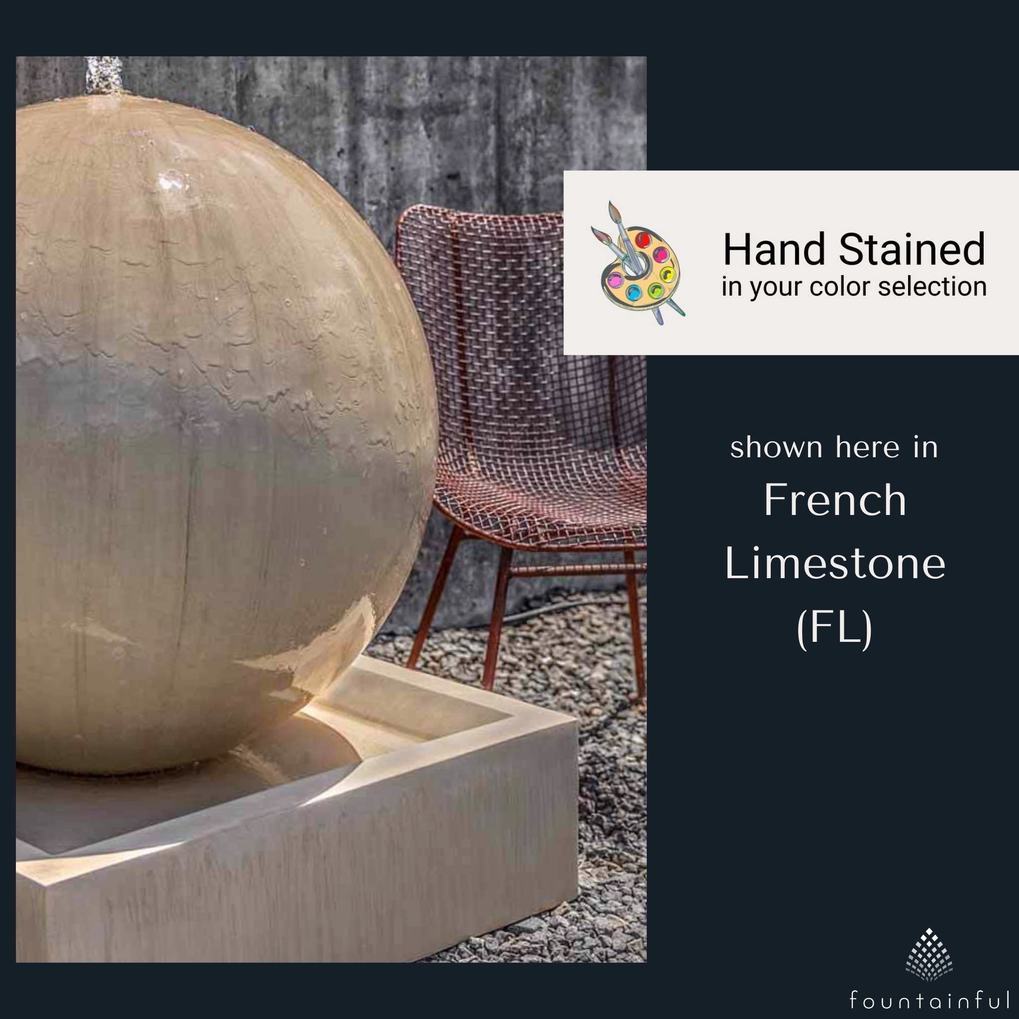 Large Sphere GFRC Garden Fountain - Thumbnail 5