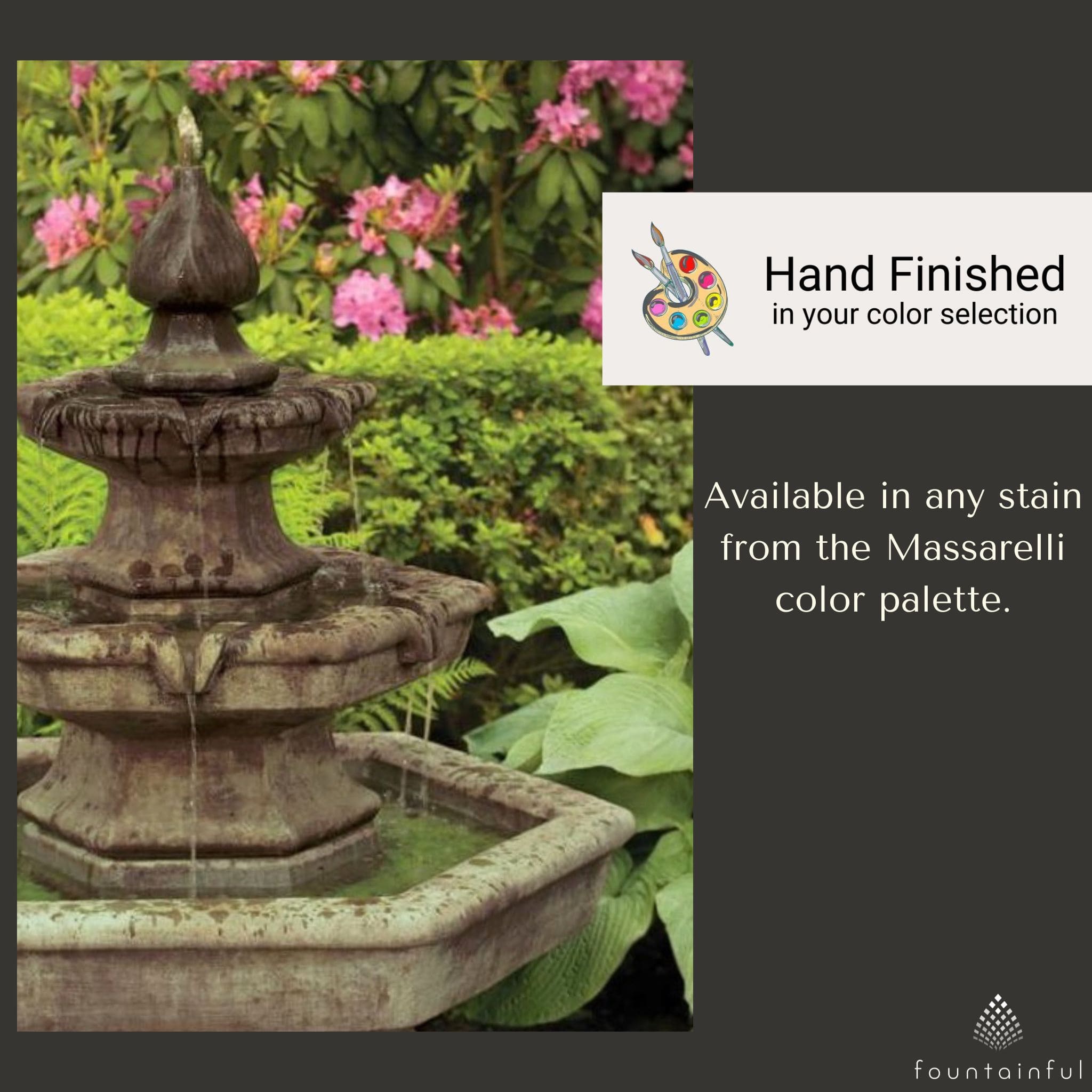 Spade 3-Tier Hexagon Concrete Fountain - Massarellis #3705