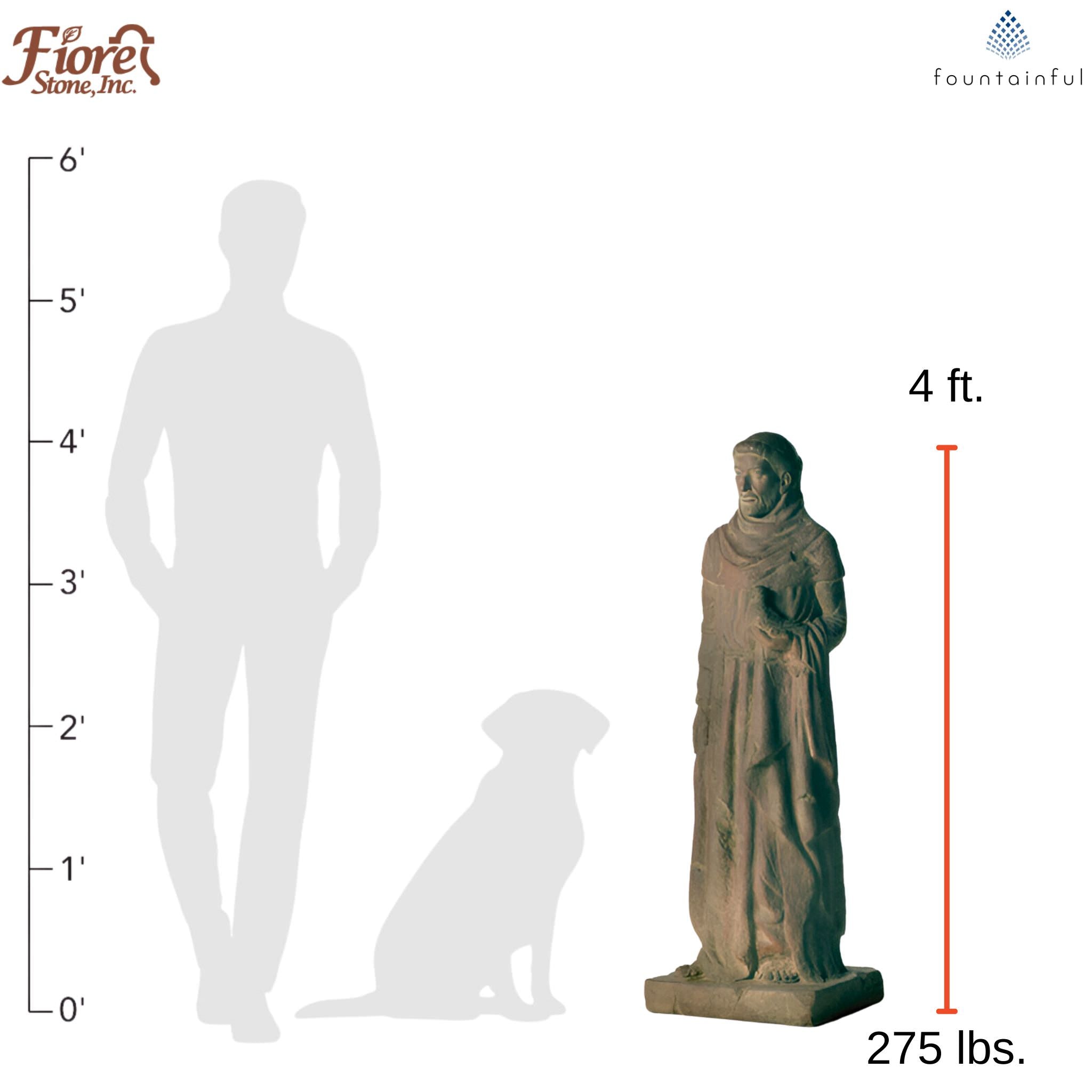 St. Francis Extra Large Concrete Garden Statue - Fiore #125