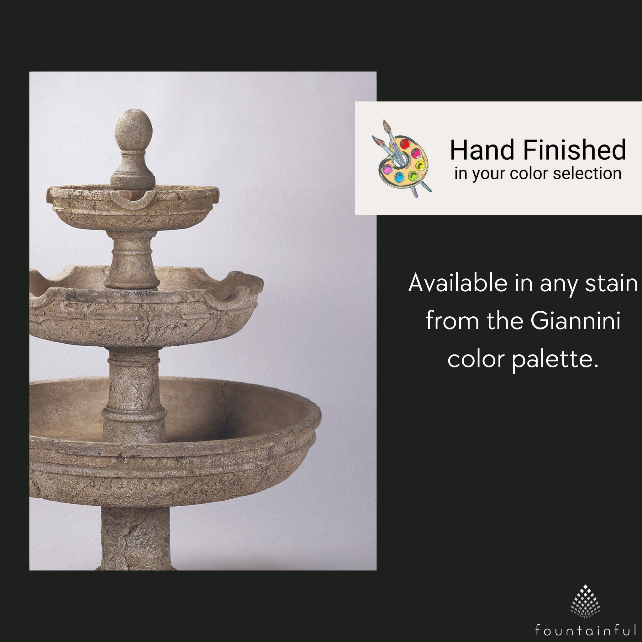 Agrigento 3-Tier Concrete Fountain - Giannini #1022